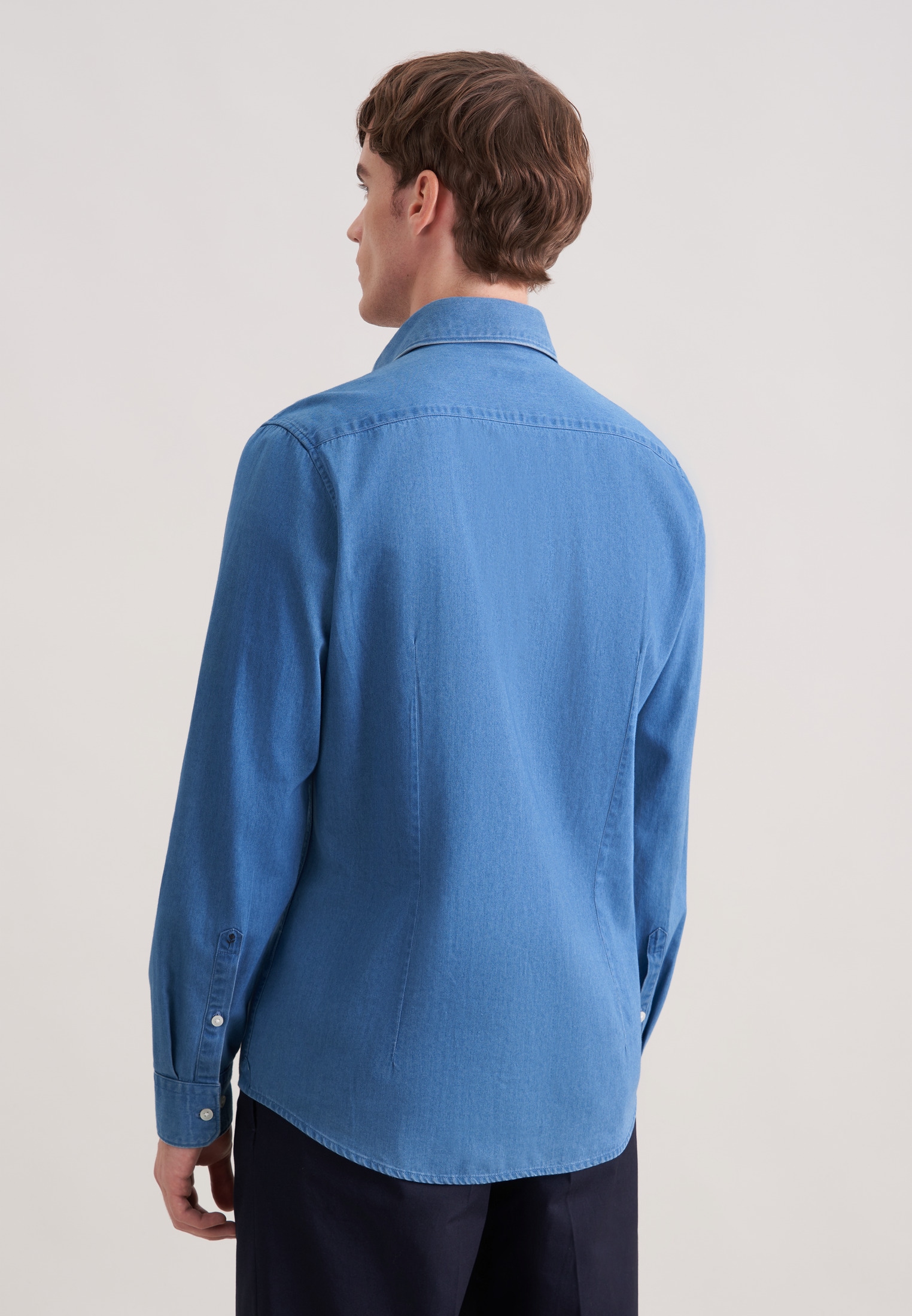 seidensticker Slim 1/1 Kentkragen Denim
