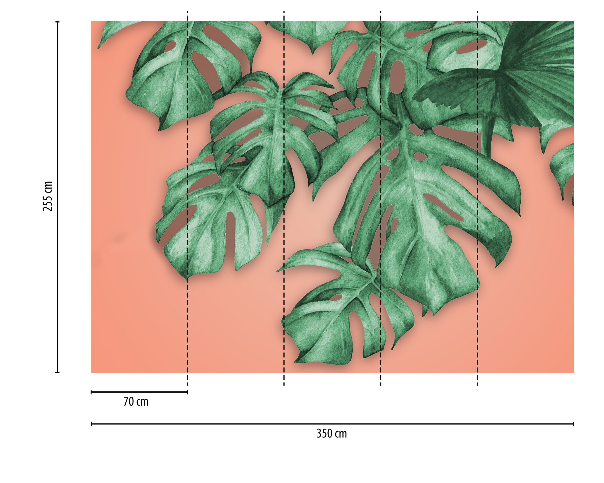 Thumbnail - A.S. Création Vliestapete "Monsterafototapete Grün Koralle Aquarell" matt strukturiert