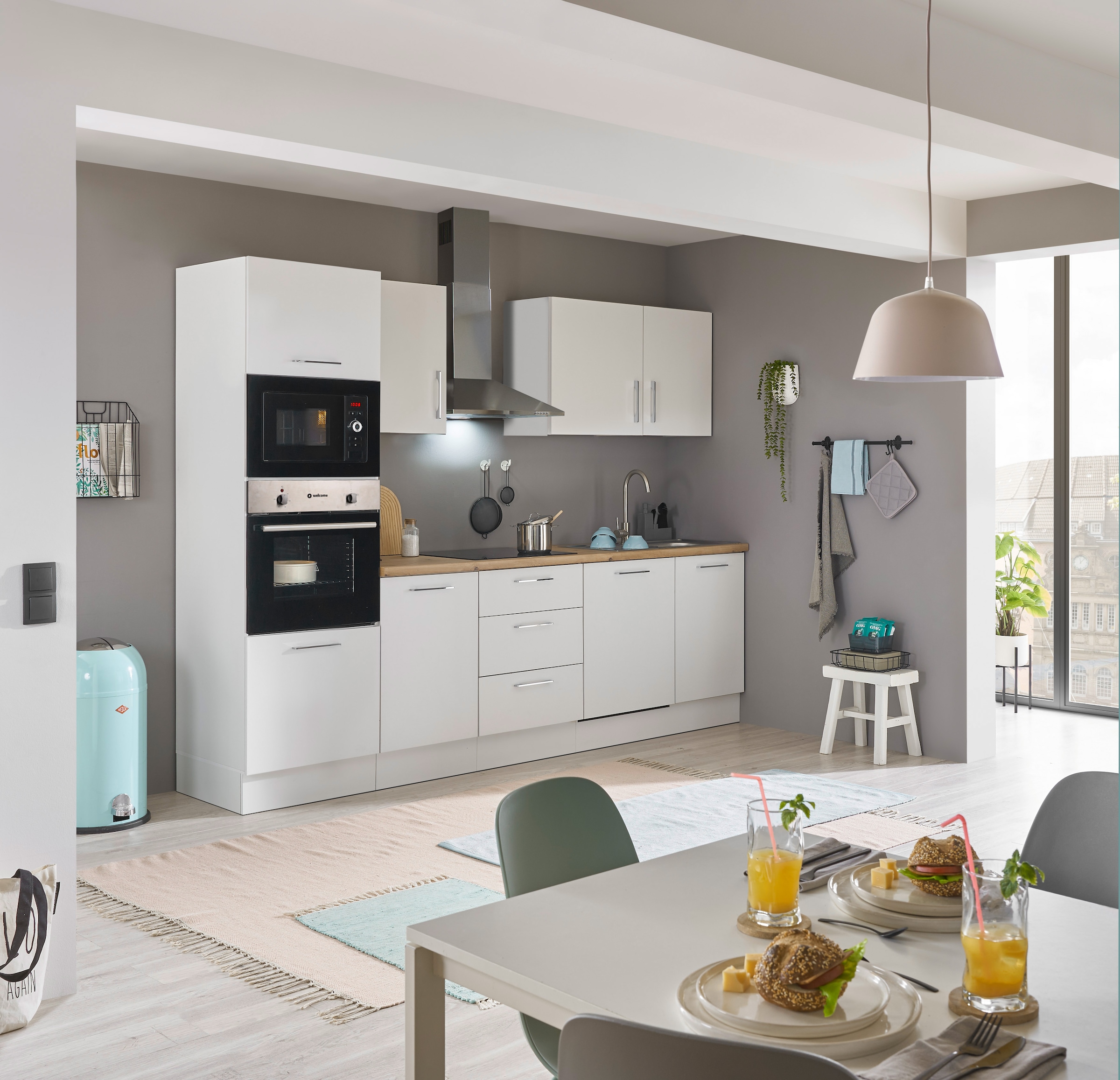 BASIC by Balculina Küchenzeile »Turin«, Breite 280 cm, wahlweise mit E-Geräten
