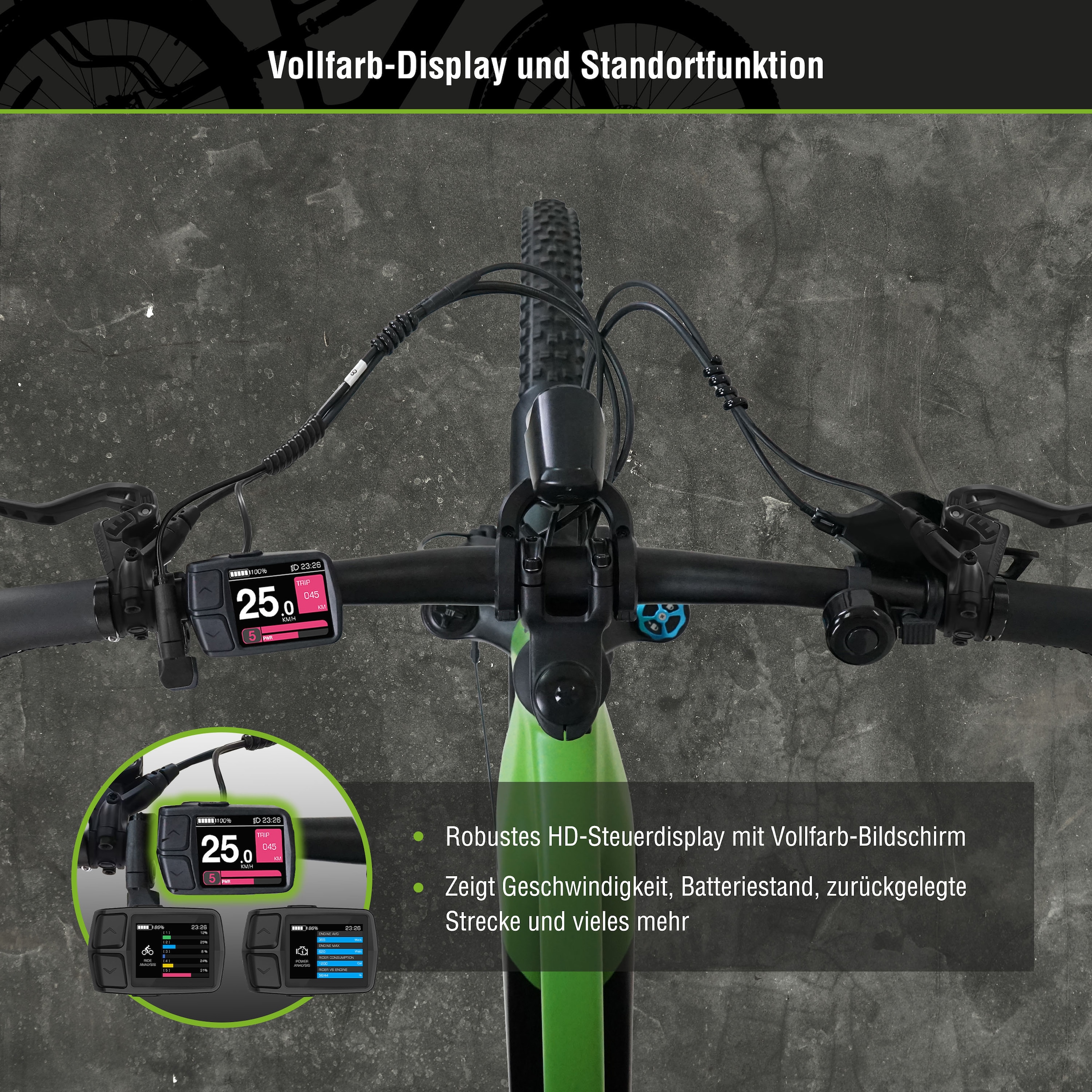 SachsenRad E-Bike »M5T«, 12 Gang, Shimano, Mittelmotor 250 W, TFT Farb-LCD-Steuerdisplay, Fahrmodus Pedelec, 
LED-Frontlicht