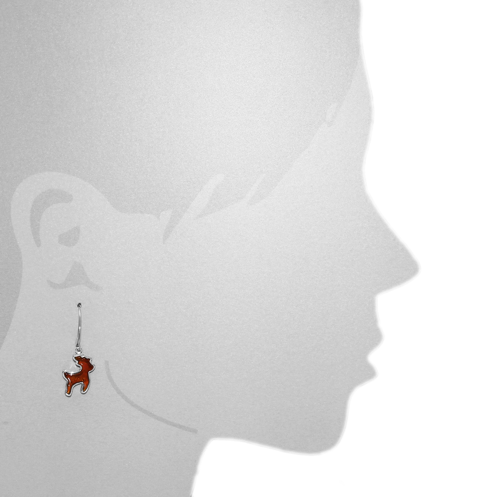 OSTSEE-SCHMUCK Paar Ohrhänger »- Hirsch - Silber 925/000 - Bernstein«