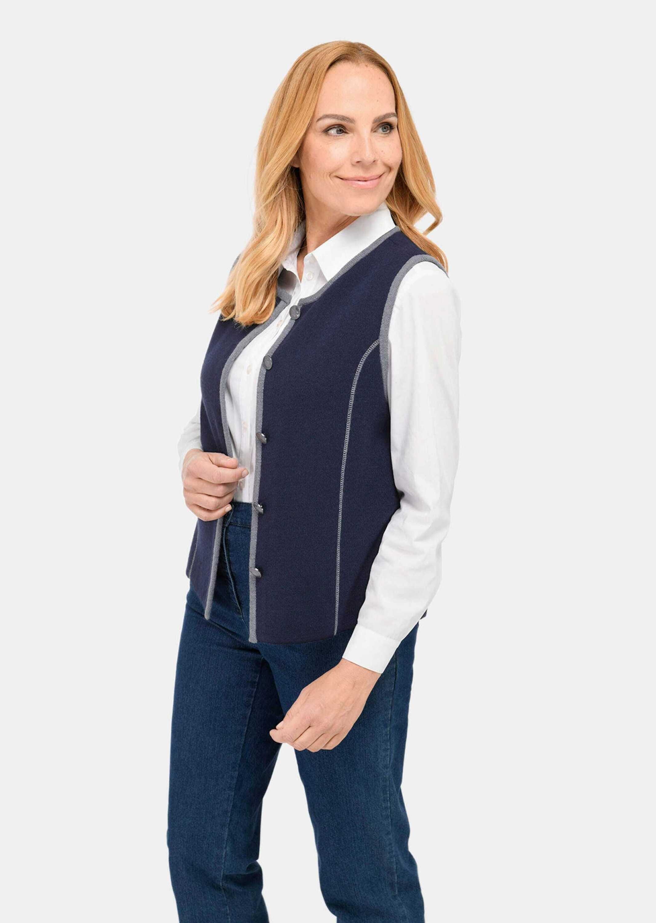 GOLDNER Strickjacke "Kurzgröße Zeitlose Strickweste mit Merino- Schurwolle" günstig online kaufen