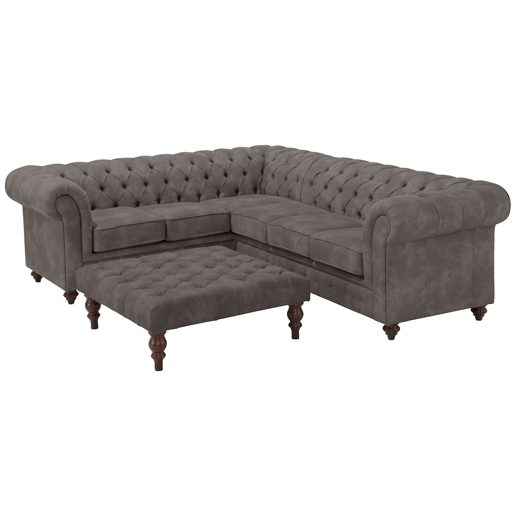 Home affaire Chesterfield-Sofa »Chesterfield Ecksofa, auch in Leder«