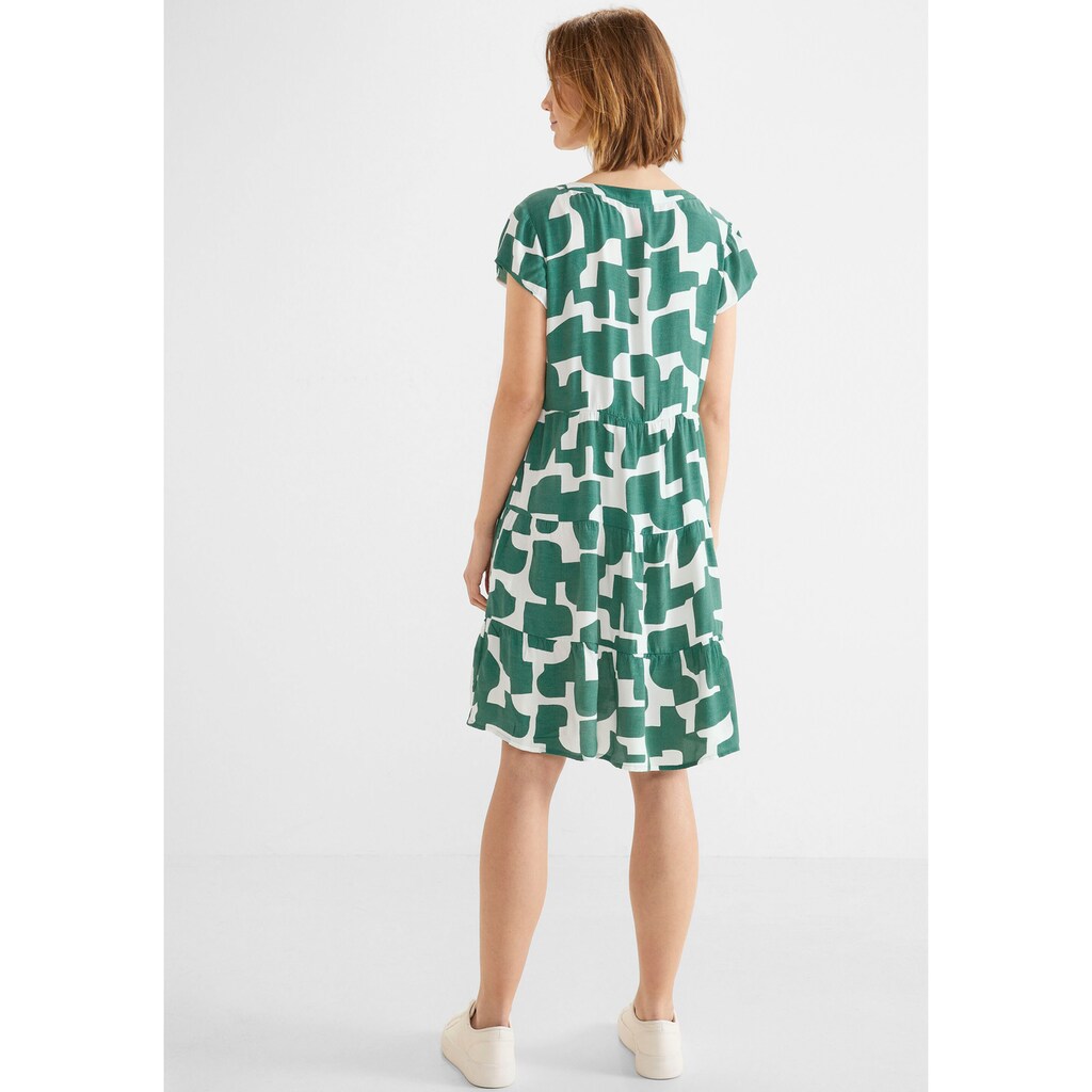 STREET ONE Volantkleid, mit grafischem Allover-Print