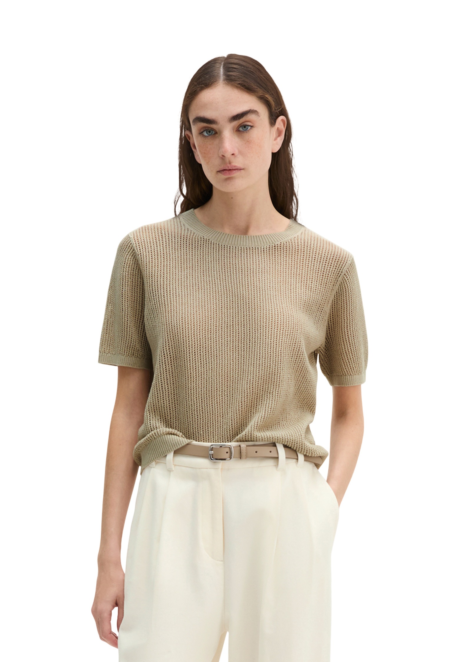 Marc OPolo Strickpullover "aus Baumwolle-Leinen-Slub-Garn"
