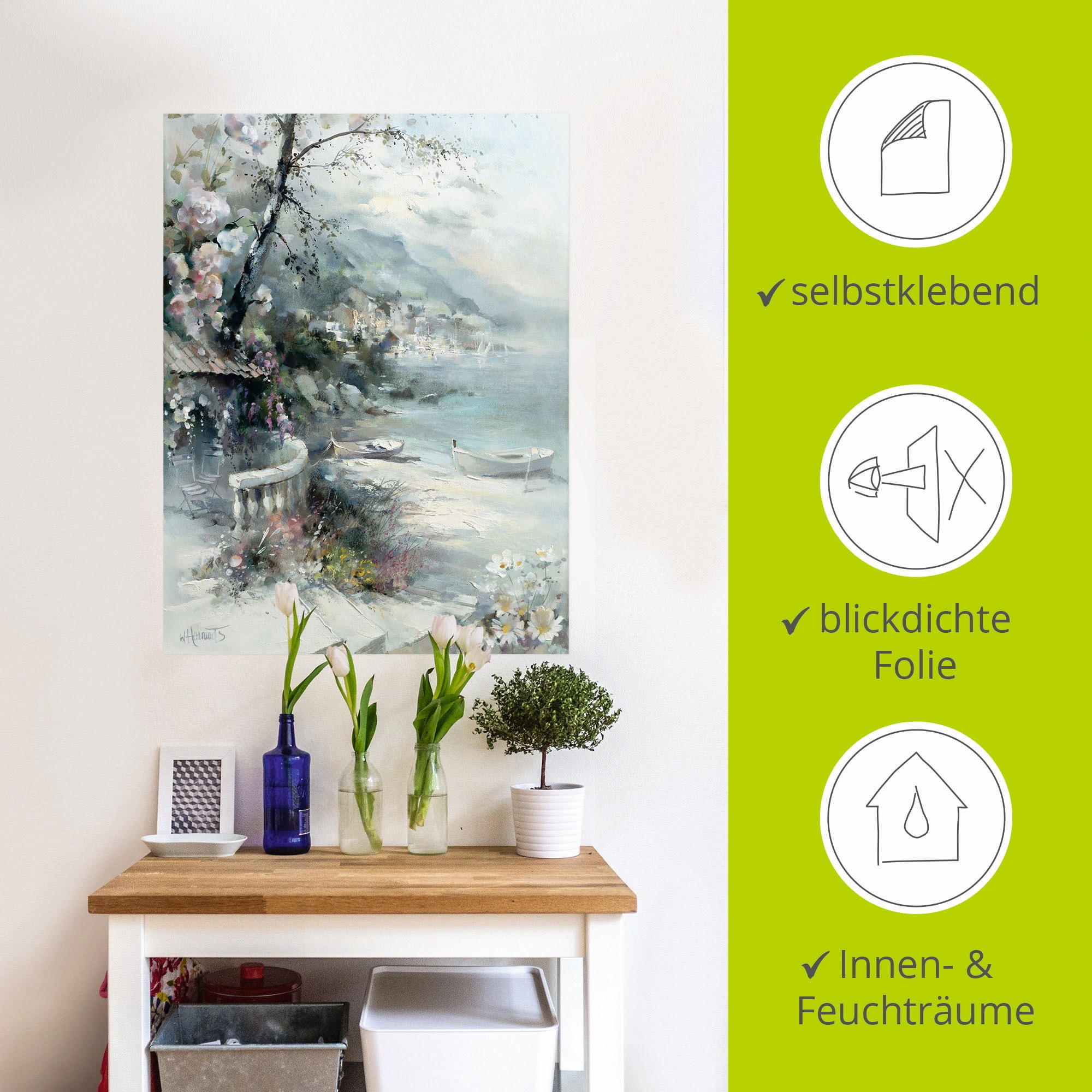 Artland Wandbild »Buchtseite I«, Küste, (1 St.), als Leinwandbild, Poster, Wandaufkleber in verschied. Größen