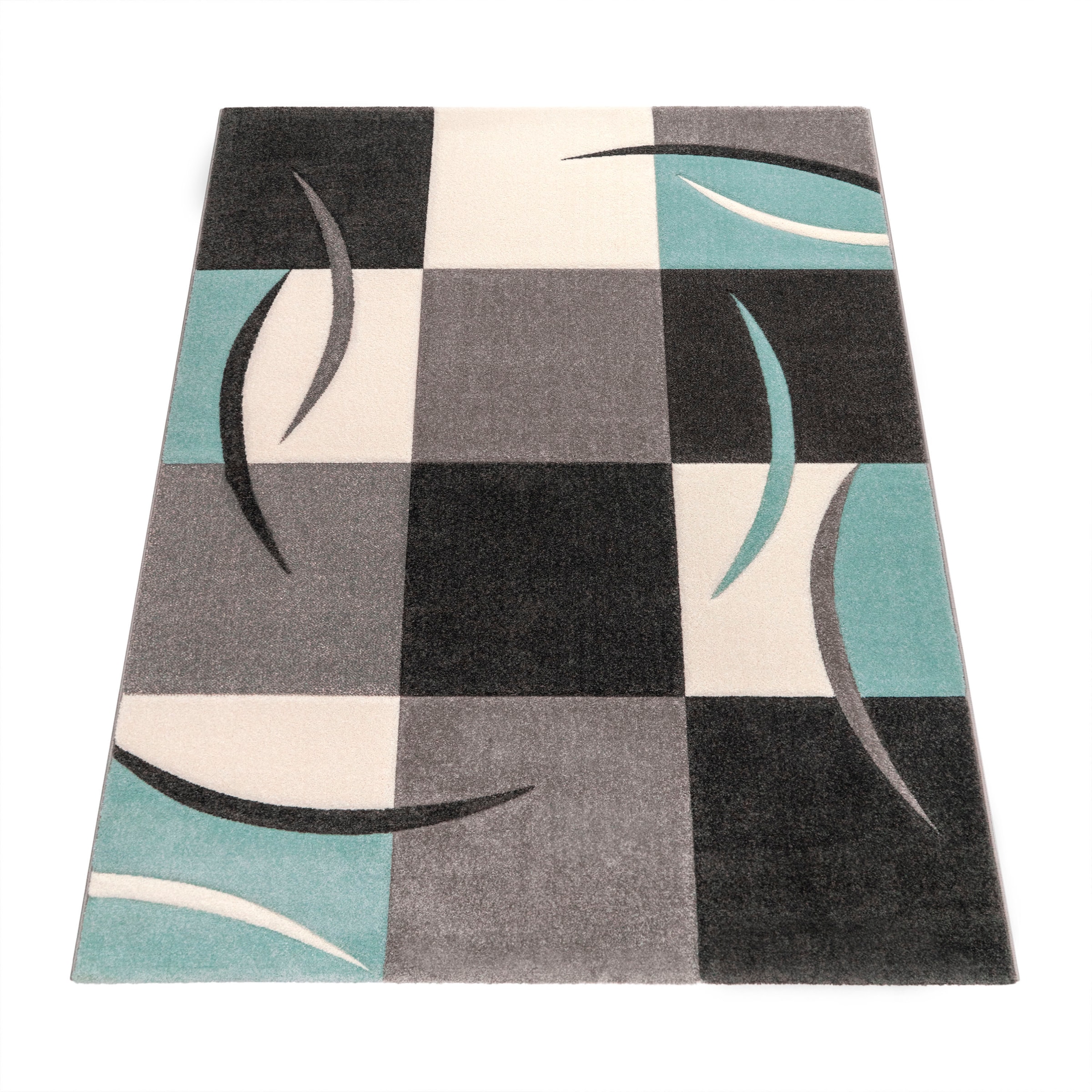 Paco Home Teppich »Lara 235«, rechteckig, 16 mm Höhe, Kurzflor, modernes Design, Pastell-Farben, mit Konturenschnitt