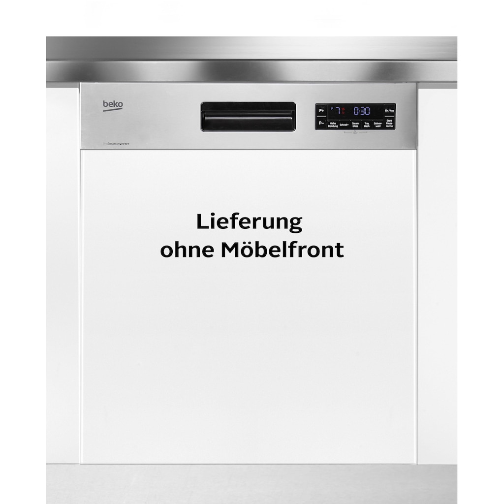 BEKO teilintegrierbarer Geschirrspüler »DSN6634FX2«, DSN6634FX2, 14 Maßgedecke