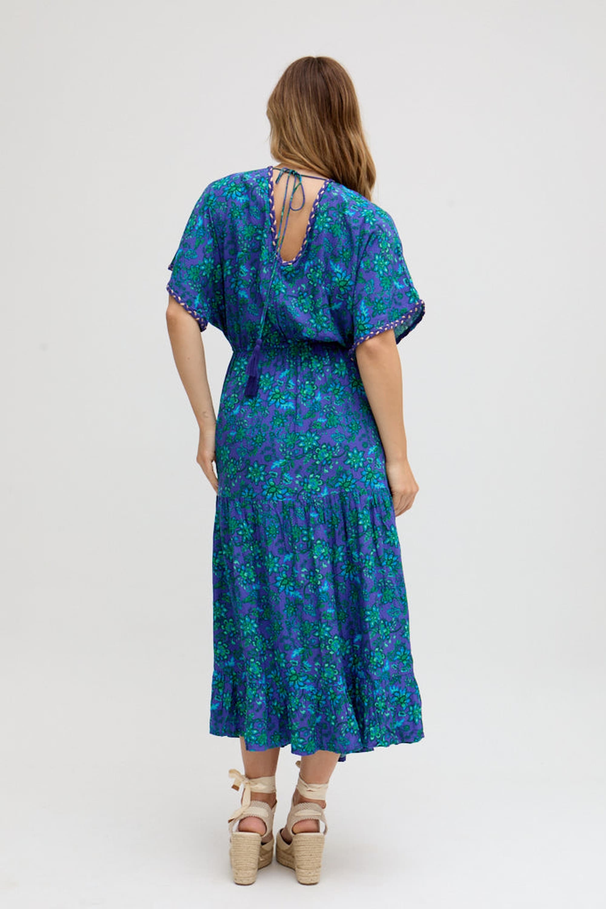 RAFFYA Midikleid »Iris Kaftan Style Floral Printed Maxi Dress Damen«
