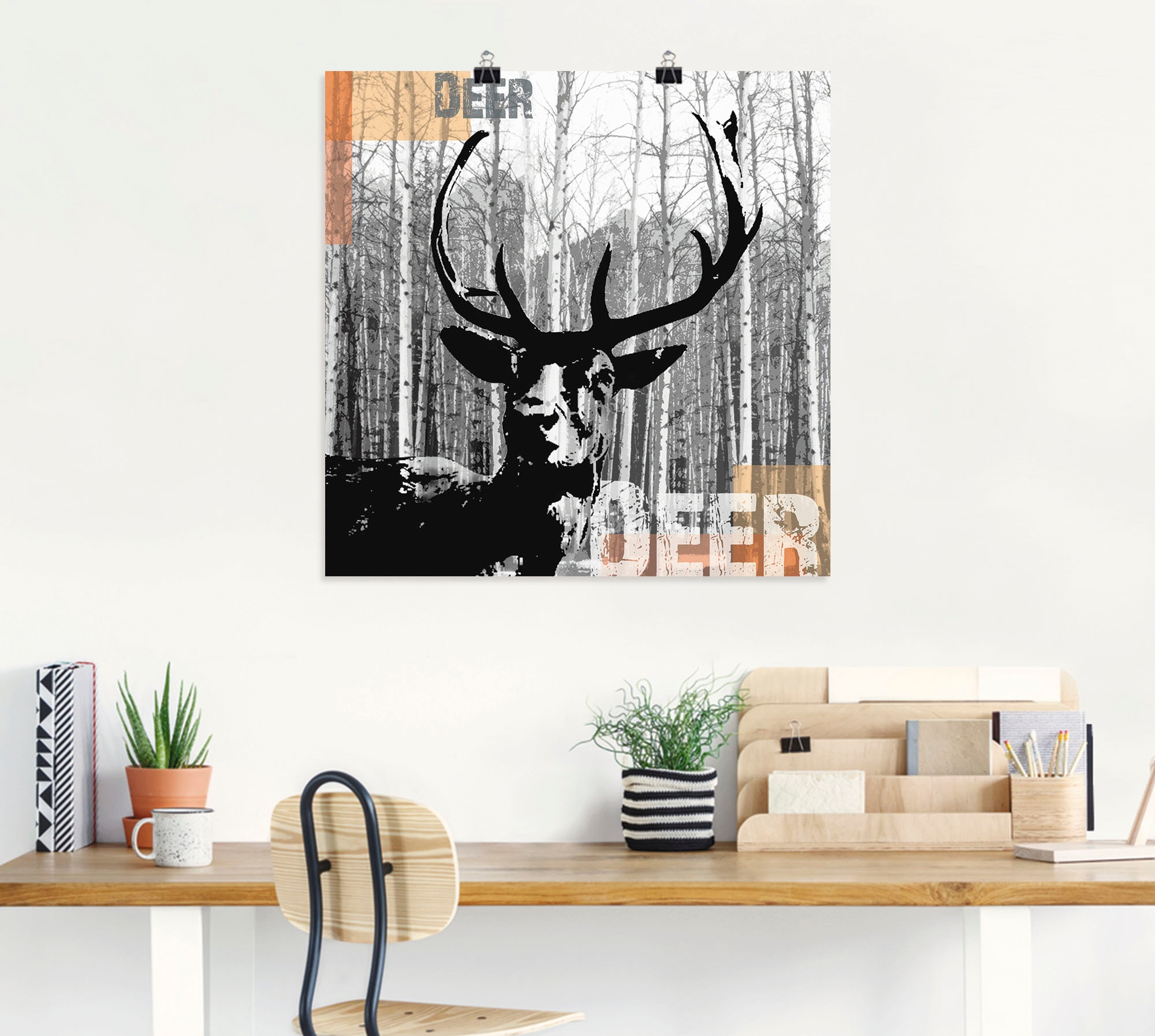 als | bestellen oder »Hirsch St.), Leinwandbild, (1 Wildtiere, Wandaufkleber Collage«, versch. Größen Alubild, Poster BAUR Artland Wandbild in