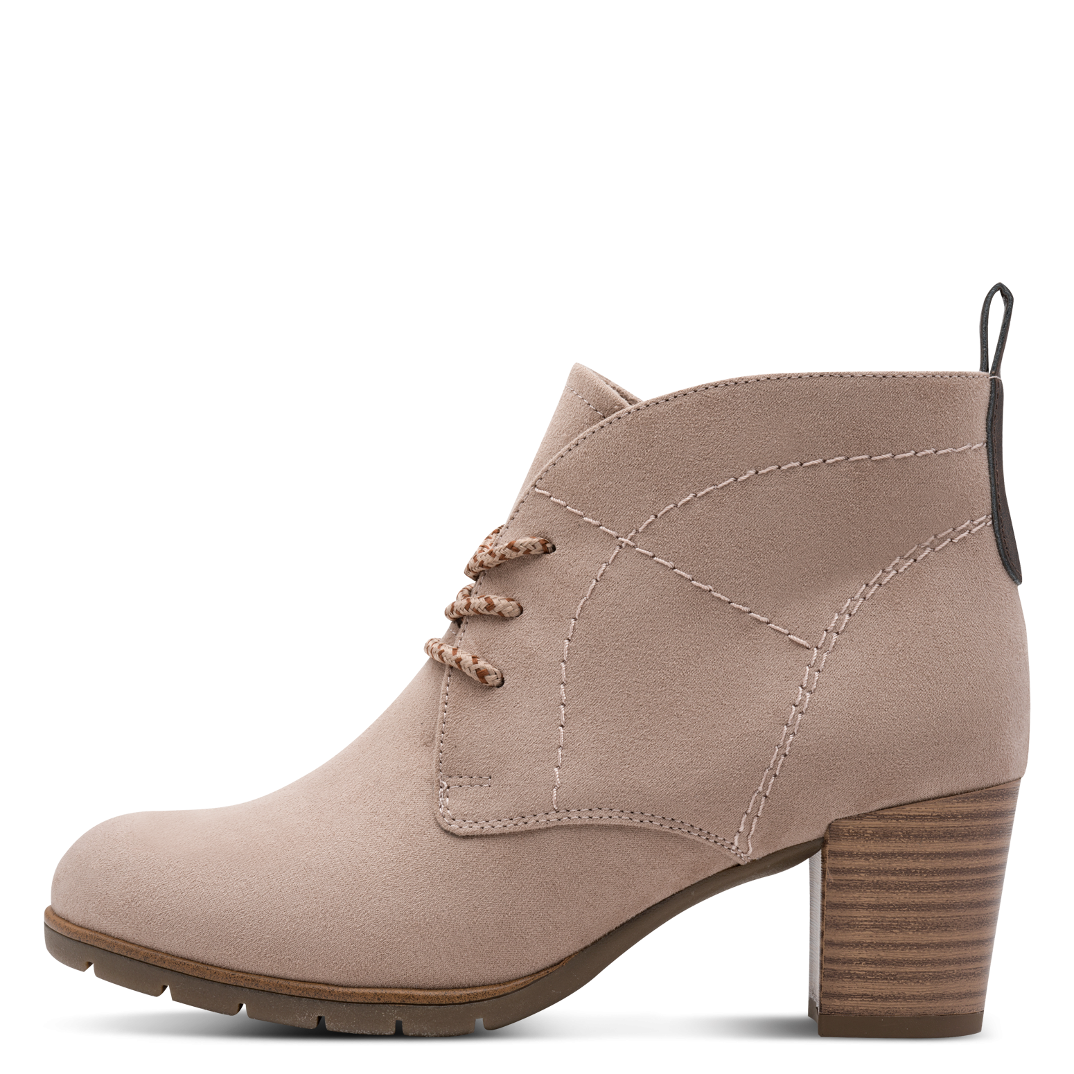 MARCO TOZZI Schnürstiefelette  Blockabsatz, Ankleboots, Schnürboots mit Ziernähten