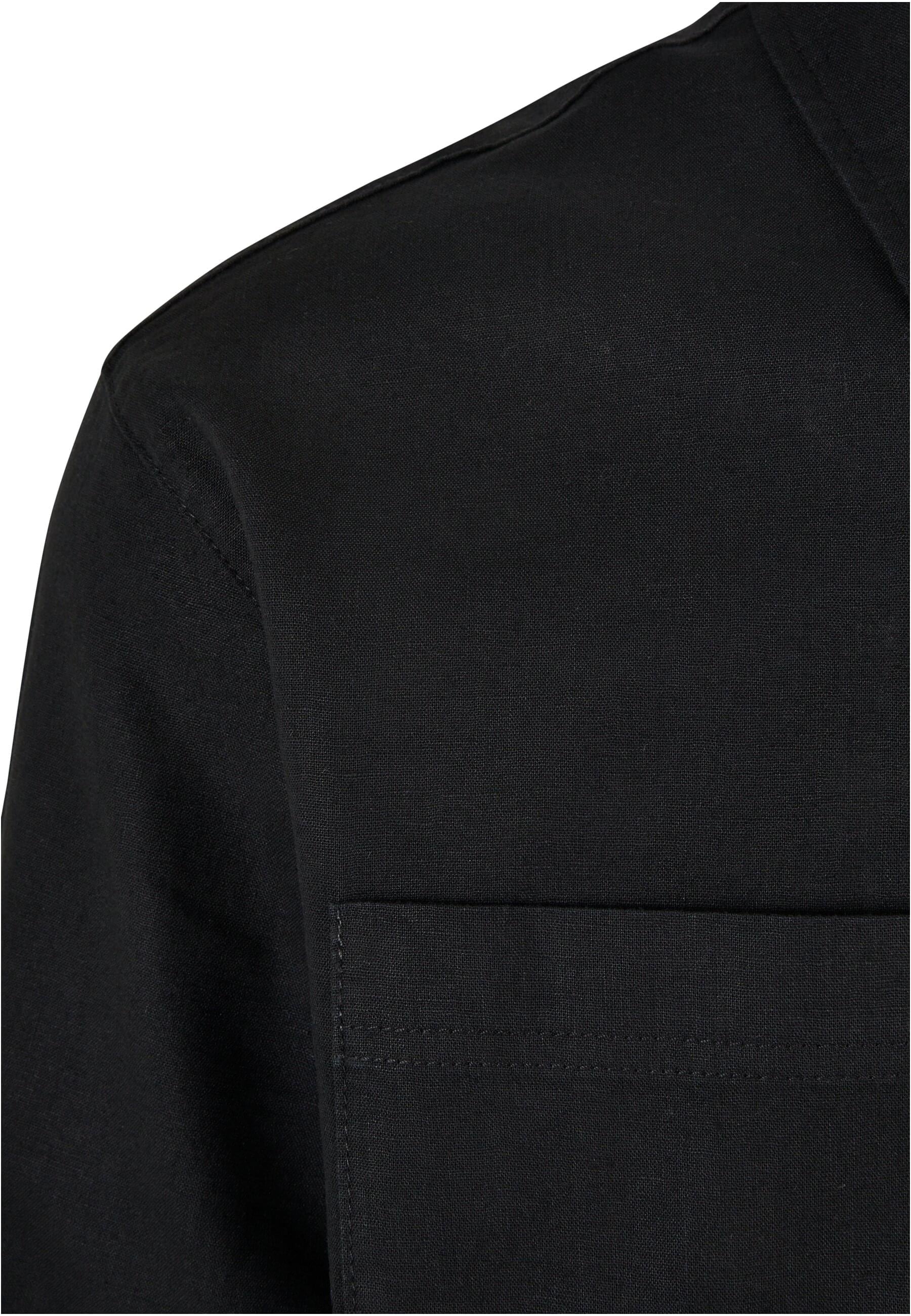 URBAN CLASSICS Langarmhemd »Urban Classics Herren Cotton Linen Half Zip Shirt«, (1 tlg.)