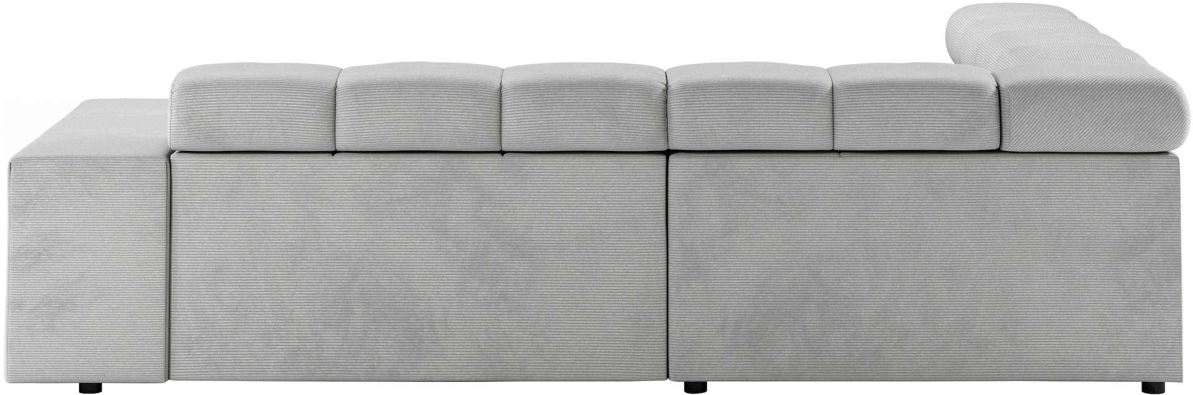 INOSIGN Ecksofa »Ancona, incl. Kopfteilverstellung + 3 Zierkissen, L-Form, bequem«, wahlweise motorische Sitztiefenverstellung, B/T(H: 249/215/70 cm