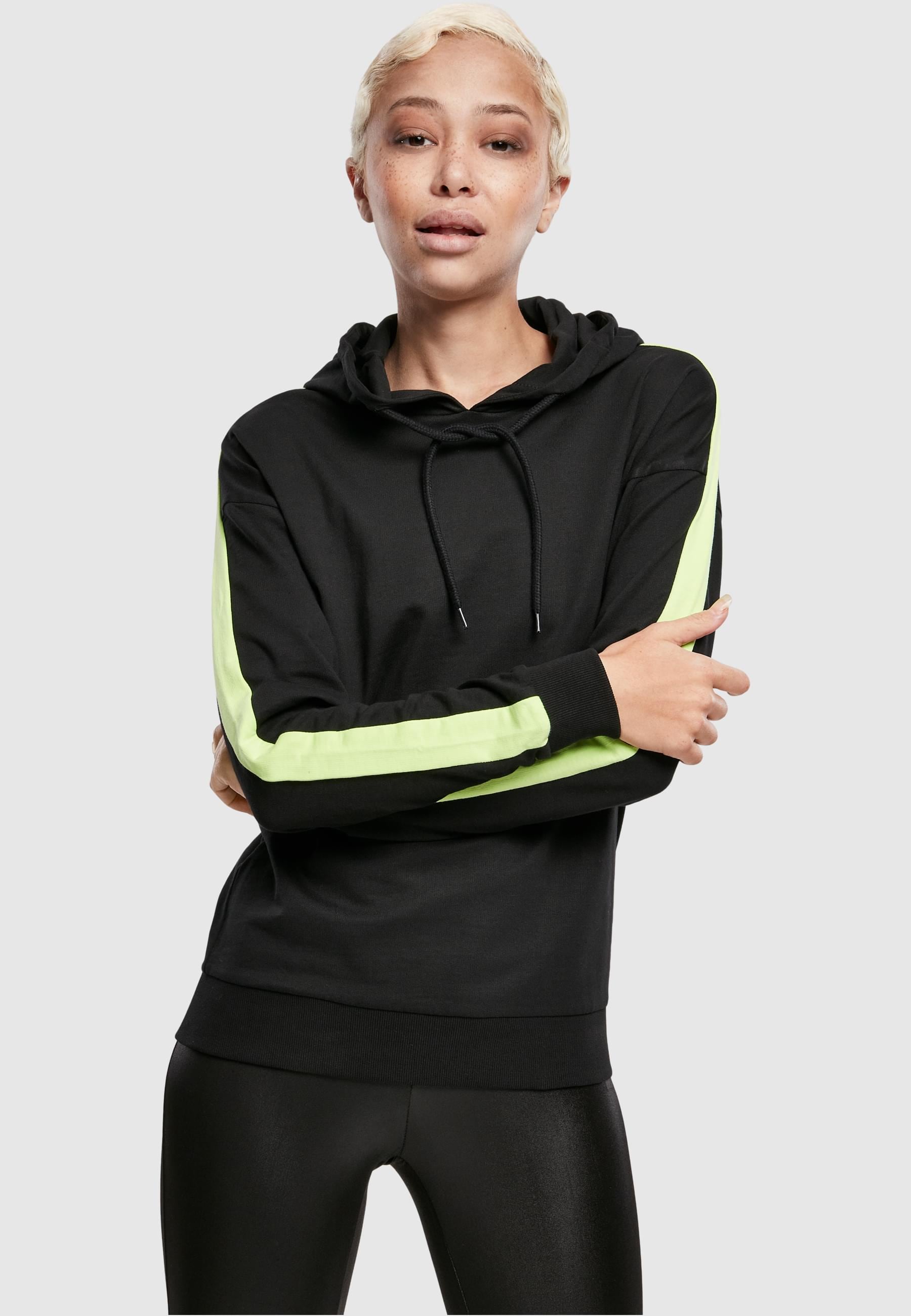 URBAN CLASSICS Kapuzenpullover »Urban Classics Damen Ladies Neon Shoulder Stripe Hoody«, (1 tlg.)