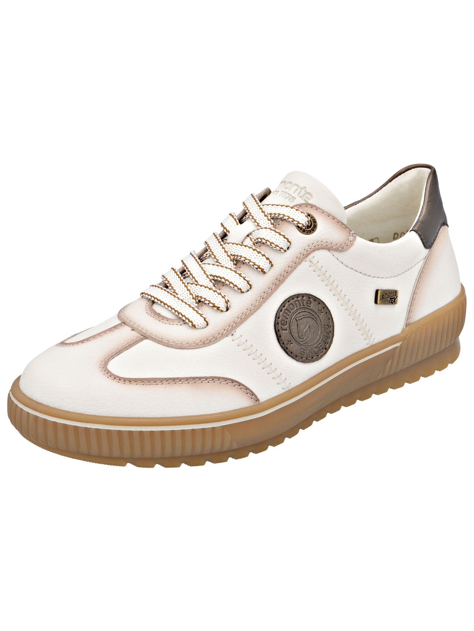 Sneaker REMONTE "Remonte Sneaker Leder", Damen, Gr. 40, weiß (cotton), Leder, Schuhe Sneaker
