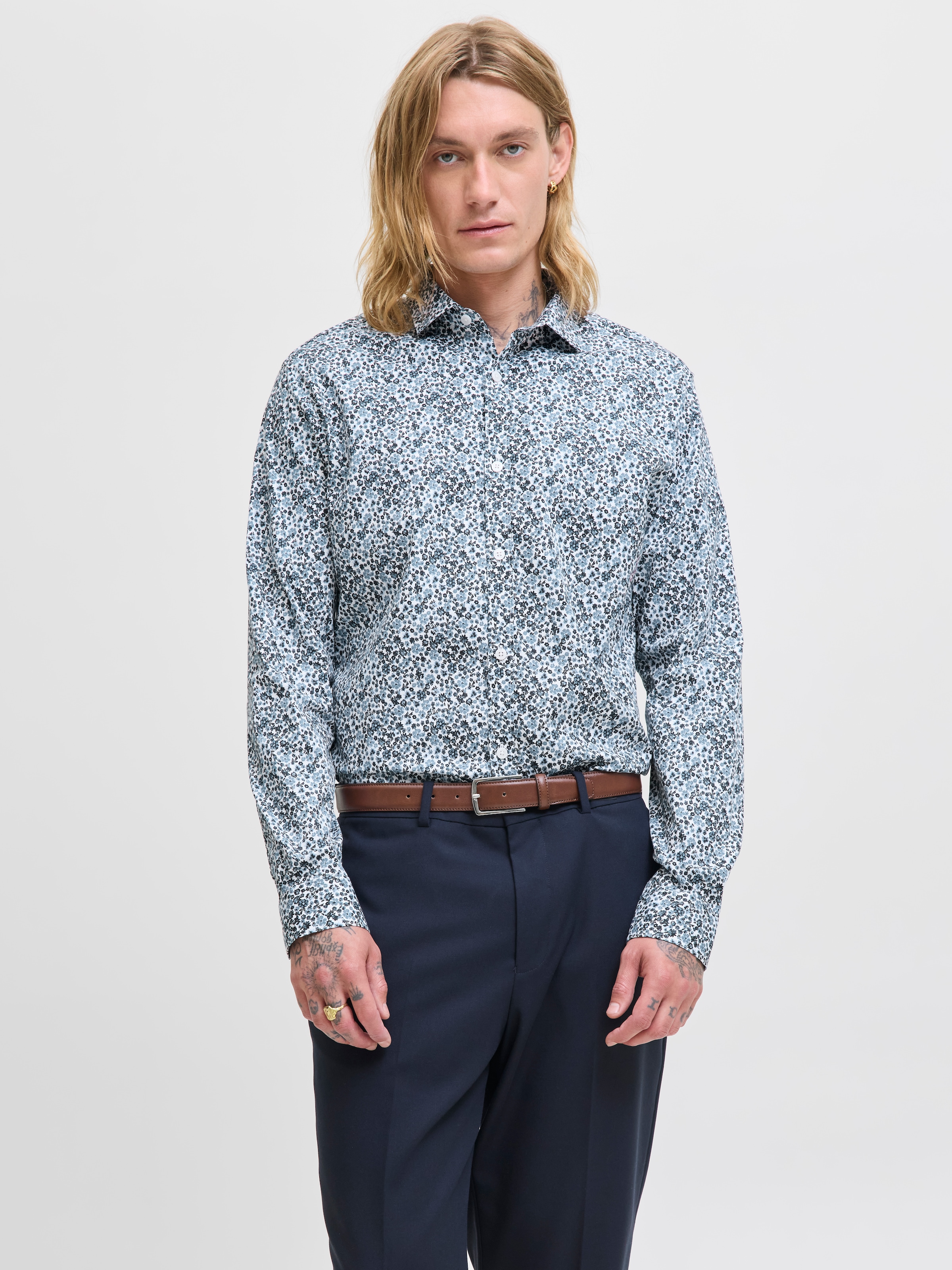 Jack & Jones Langarmhemd "JPRBLABLACKPOOL STRETCH AOP LS SHIRT SN" günstig online kaufen