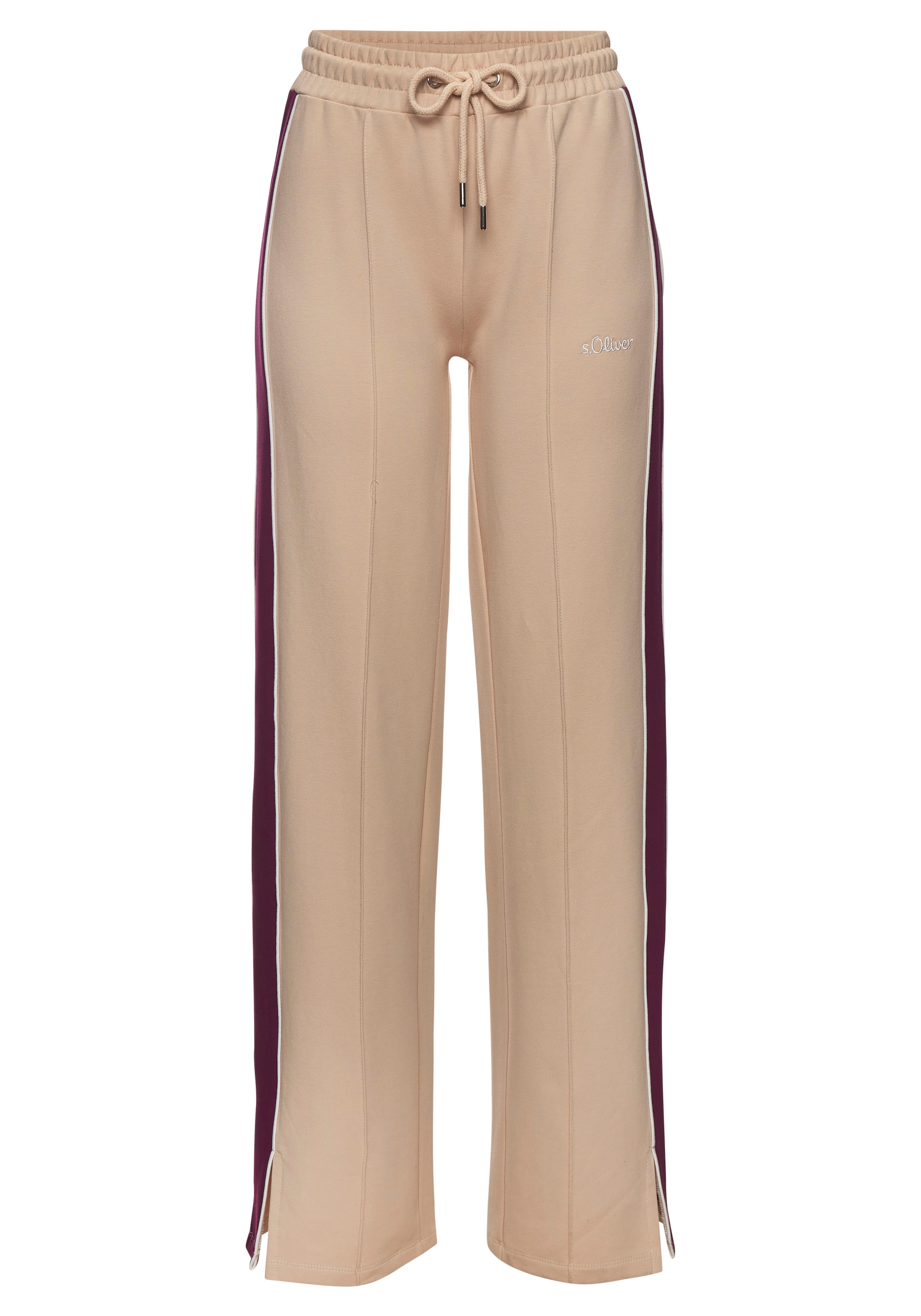 s.Oliver Sweathose, Loumngehose mit Kontraststreifen und Pipings, Loungewear