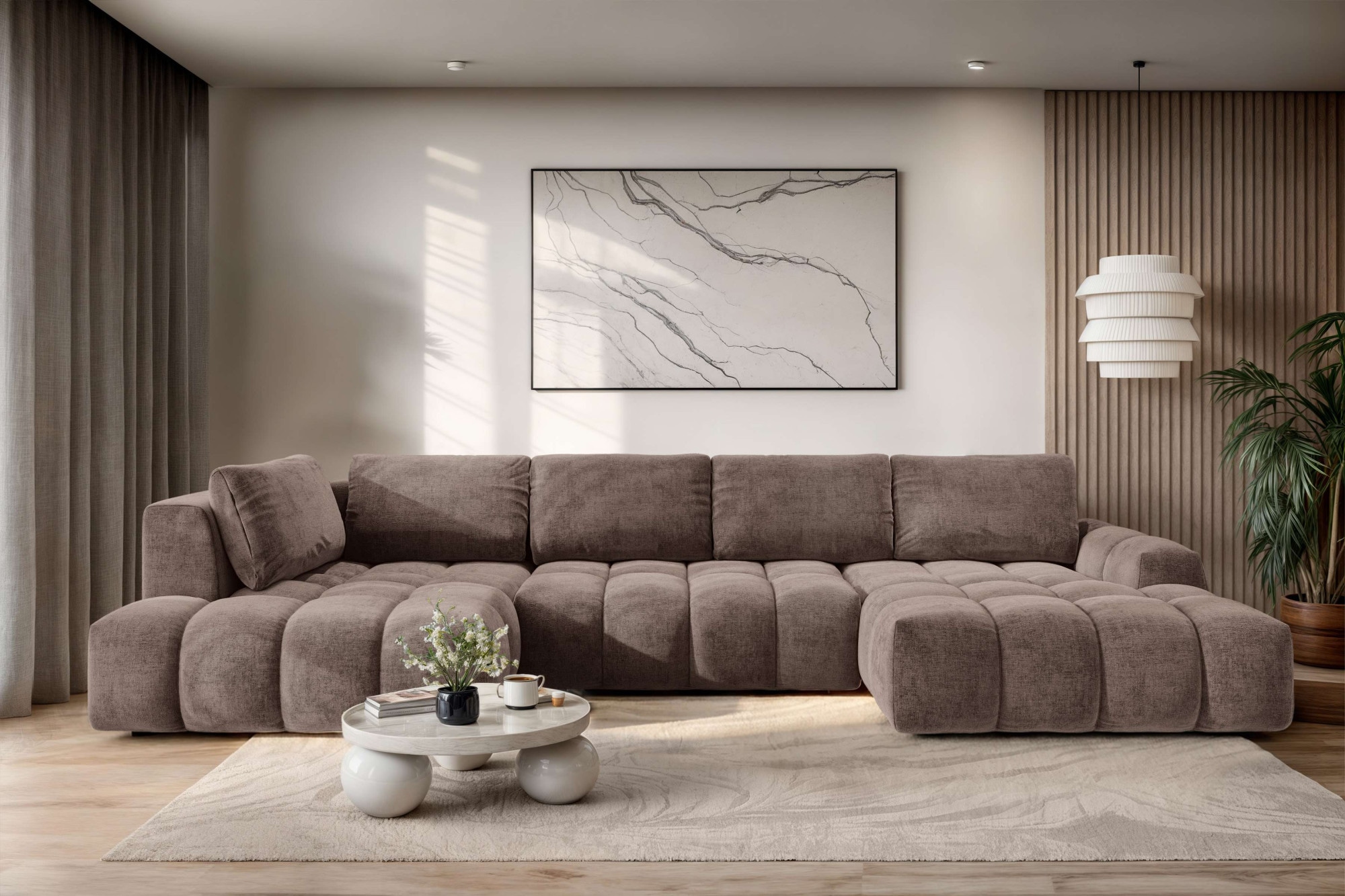 OTTO home Wohnlandschaft "AZITA U-Form, Breite 363 cm - OTTO. Verlässliche Qualität." wahlweise als Schlafsofa mit Bettkasten, Bubble-Optik