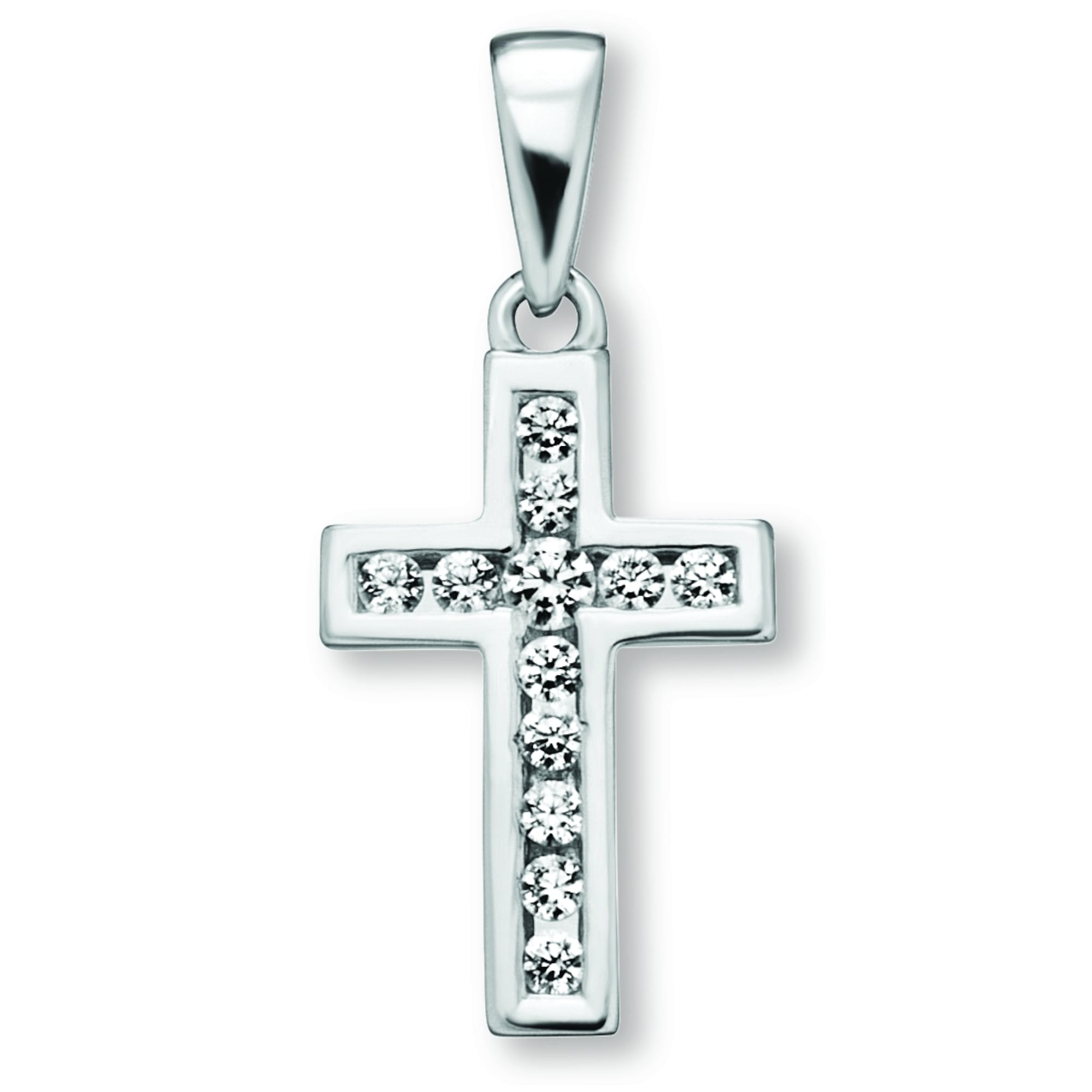 ONE ELEMENT Kettenanhänger »Zirkonia Kreuz Anhänger aus 925 Silber«, Damen Silber Schmuck