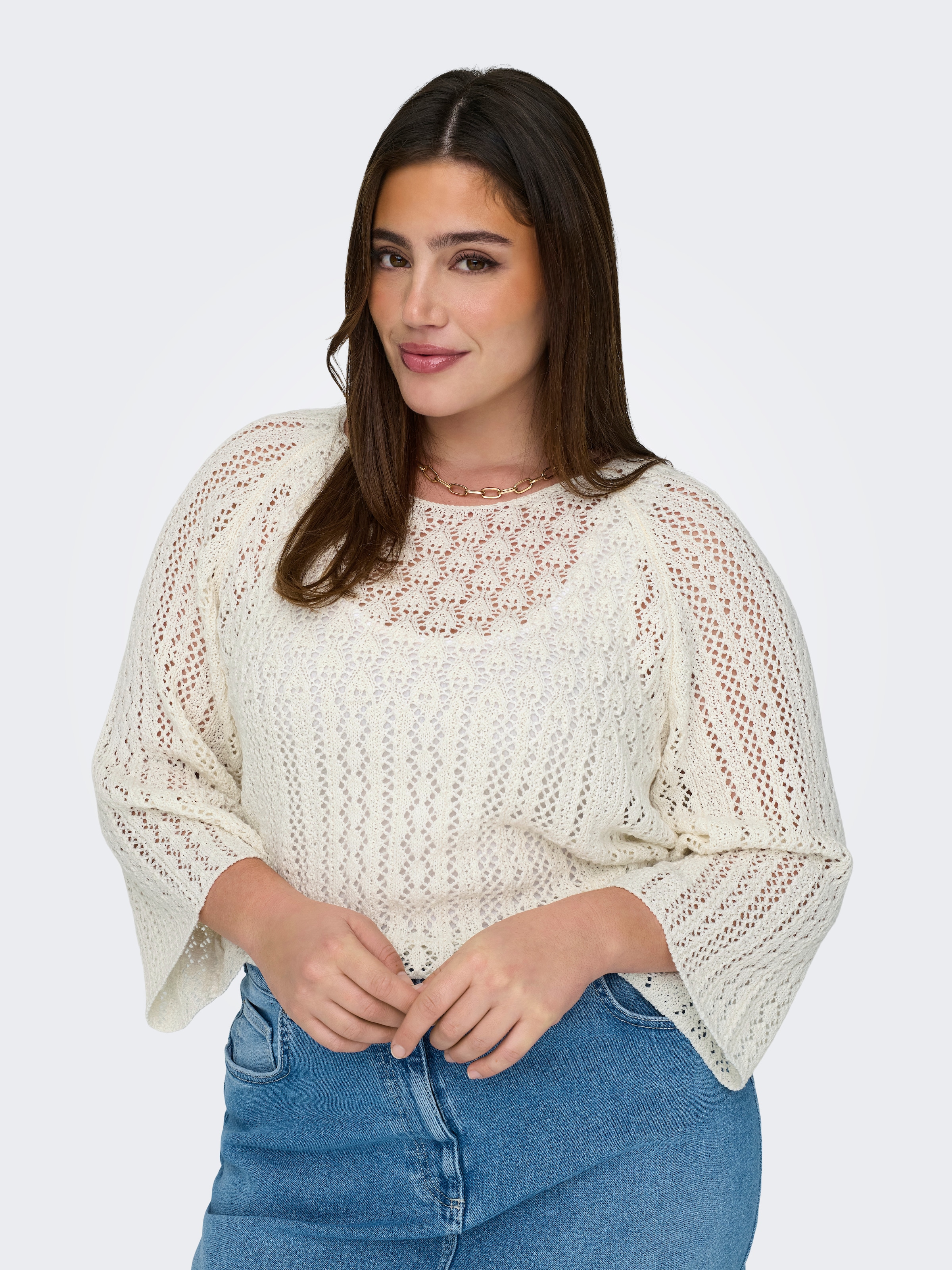 ONLY CARMAKOMA Strickpullover »CARNOLA LIFE 3/4 PULLOVER KNT NOOS«