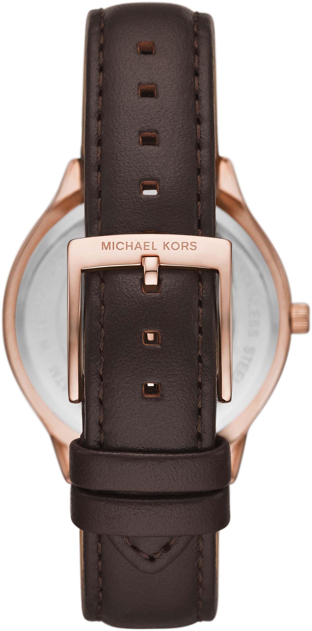 MICHAEL KORS Quarzuhr »SLIM RUNWAY«, Armbanduhr, Damenuhr, Lederarmband, analog