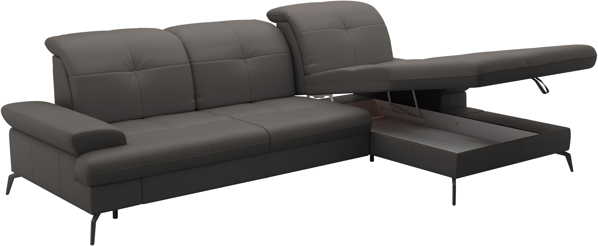 sit&more Ecksofa »Amica, L-Form, inkl. Sitztiefenverstellung & Armteilverstellung«, wahlweise mit Bettfunktion, Bettkasten und Kopfteilverstellung