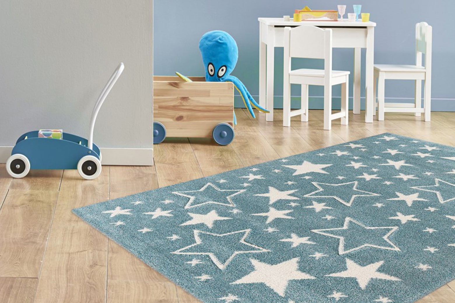 Arte Espina Kinderteppich »Amigo 529«, rechteckig, 15 mm Höhe, Sterne im Konturenschnitt