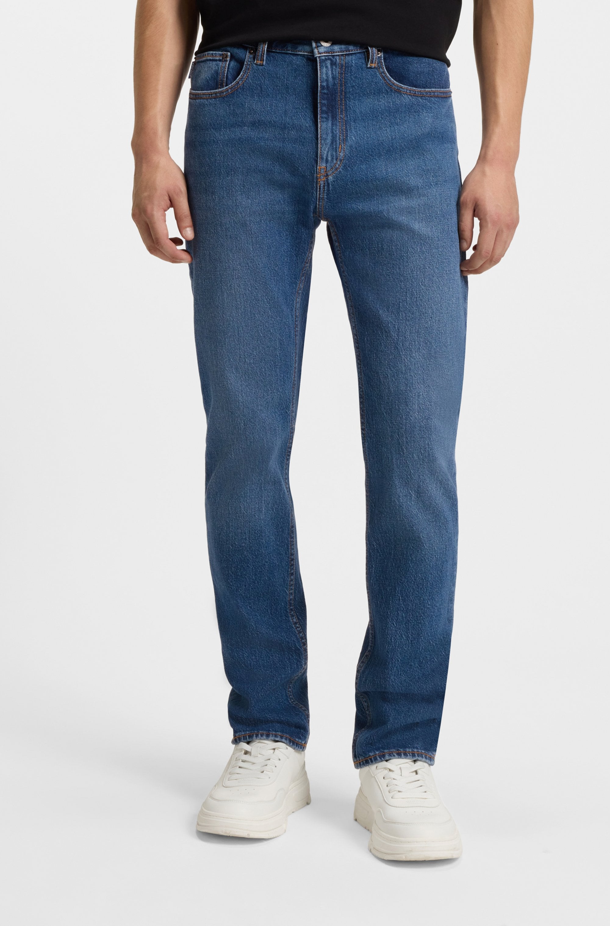 HUGO Blue Slim-fit-Jeans »Ash« mit Stone-washed-Finish