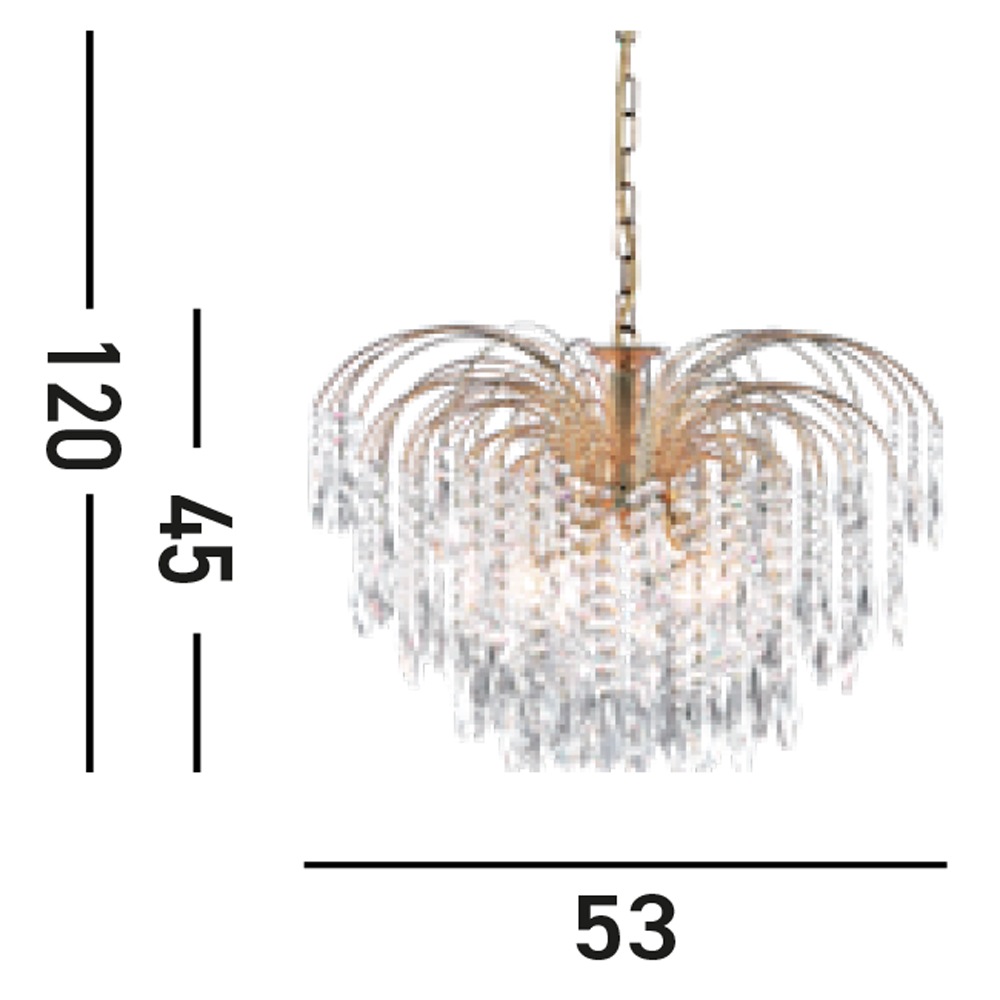 Searchlight Hängeleuchte »Kristall-Leuchte Waterfall, 5-flammig« E14 1 Stk. Glamourös