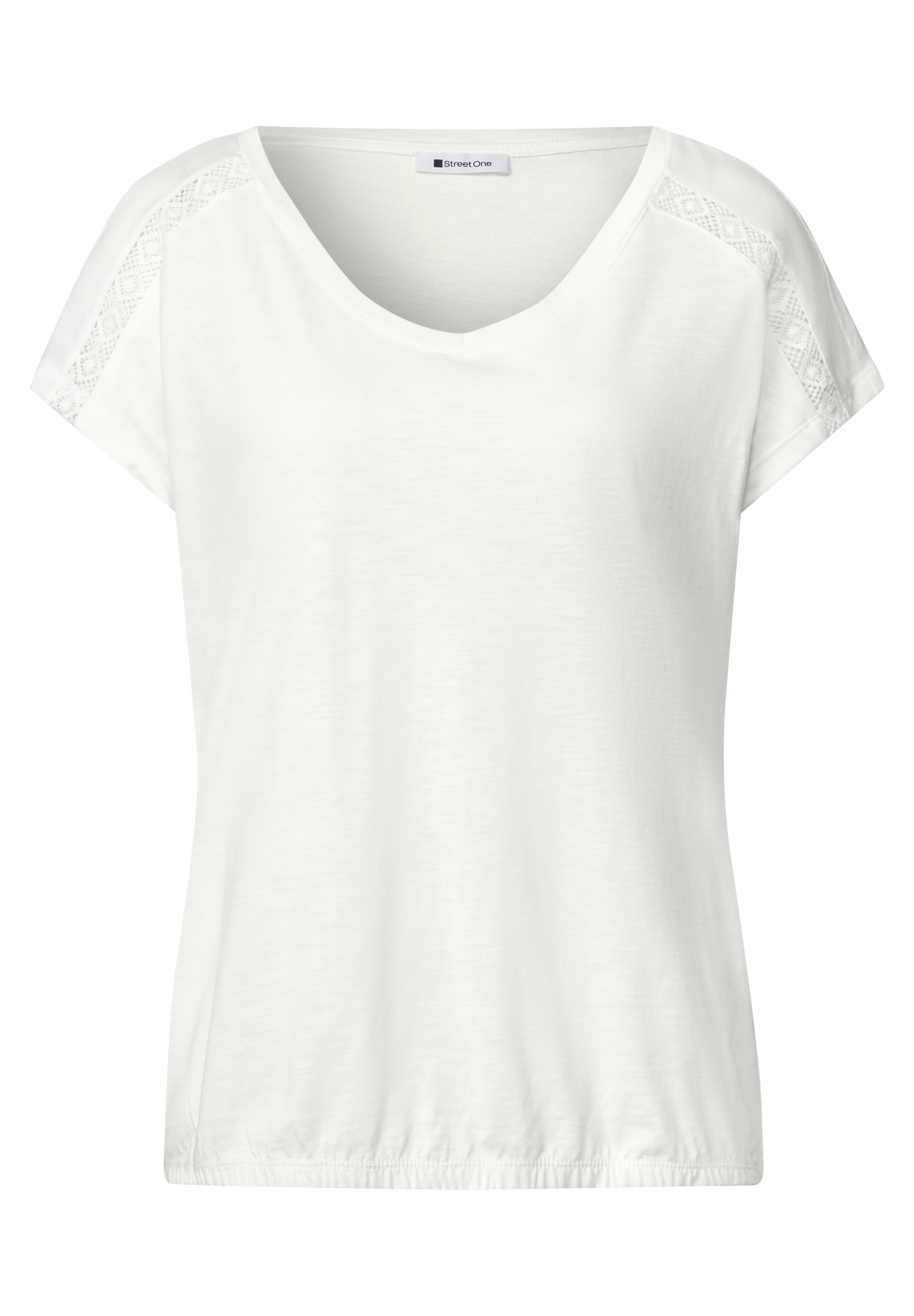 STREET ONE T-Shirt mit abgerundetem V-Ausschnitt