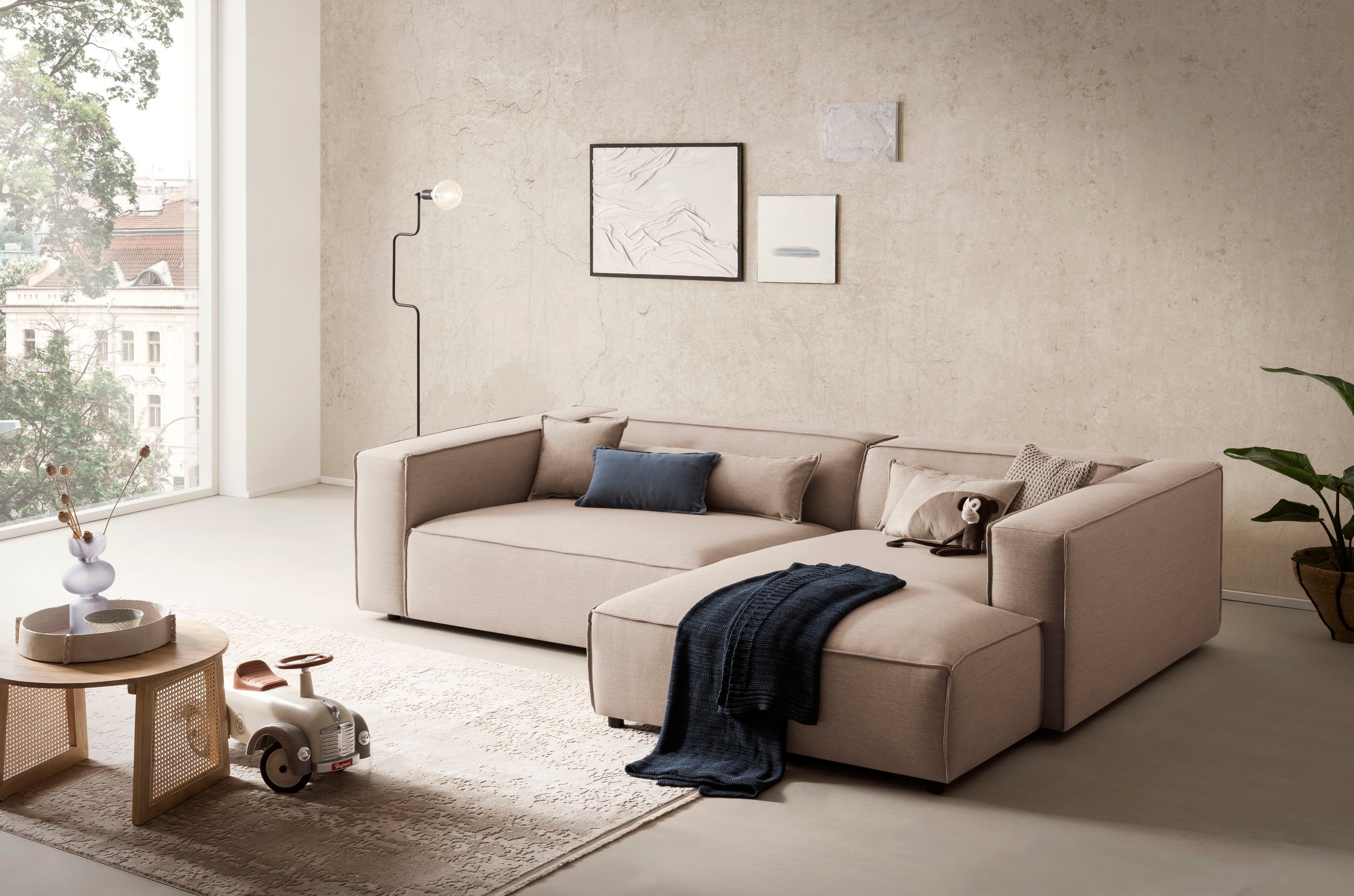 LeGer Home by Lena Gercke Ecksofa "PIARA XXL, Big-Sofa, Cord, Leinenoptik o günstig online kaufen