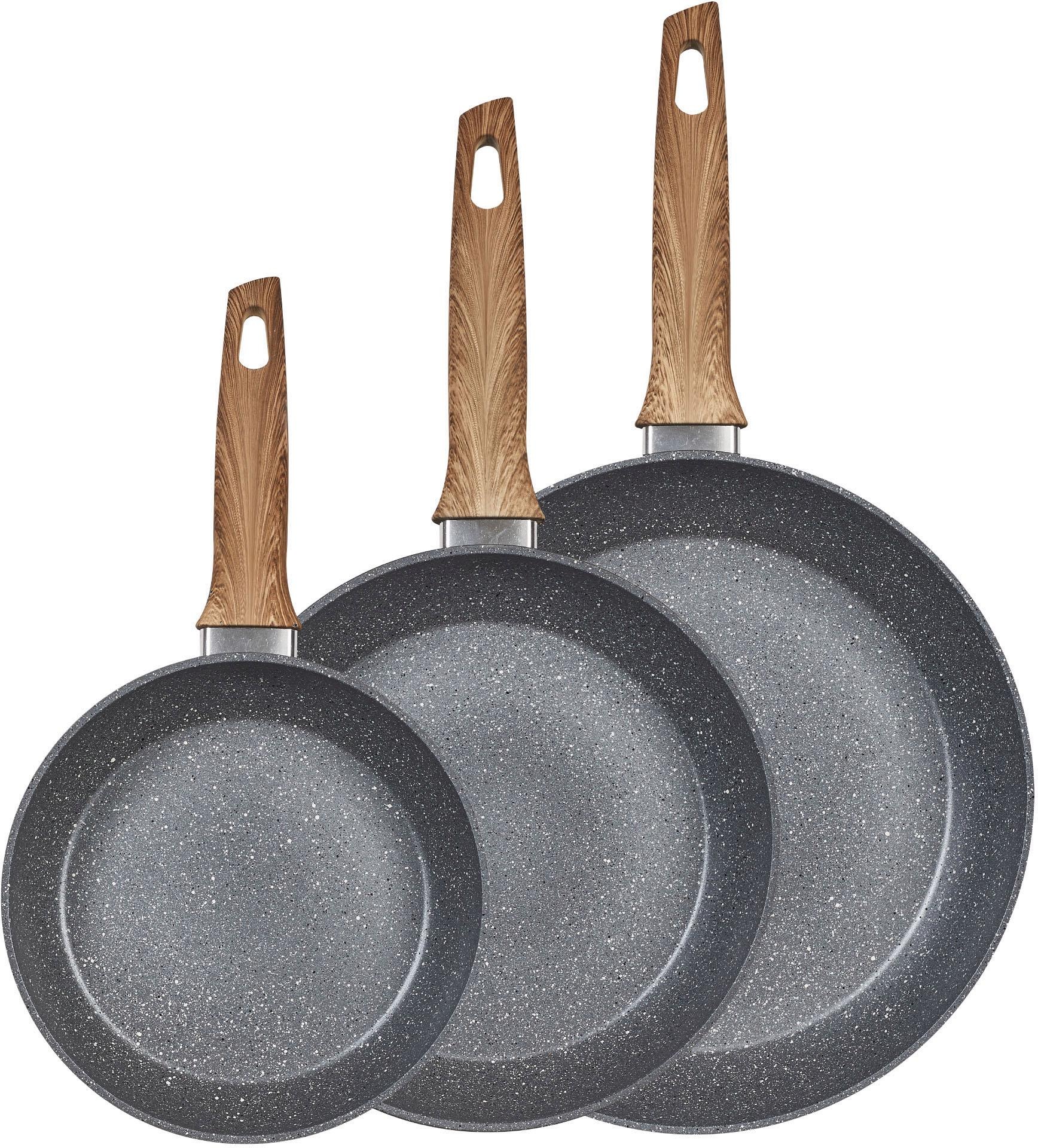 KING Topf-Set »Essential«, Aluminium, (Set, 12 tlg., 3 Töpfe, 3 Deckel, 3 Pfannen, 3 Küchenmesser), Induktion