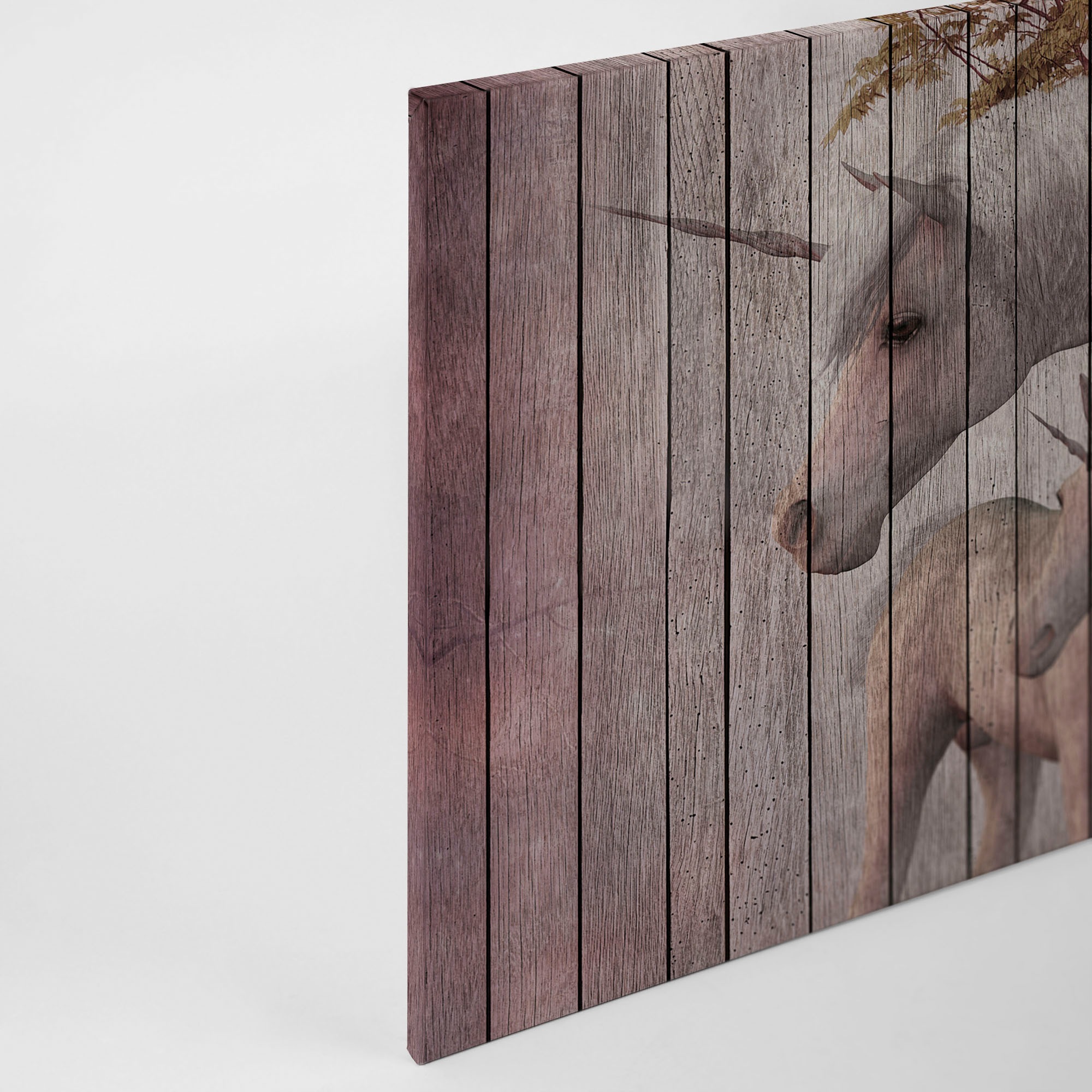 A.S. Création Leinwandbild »fantasy 4«, Tiere, (1 St.), Keilrahmen Bild Holzoptik Einhorn