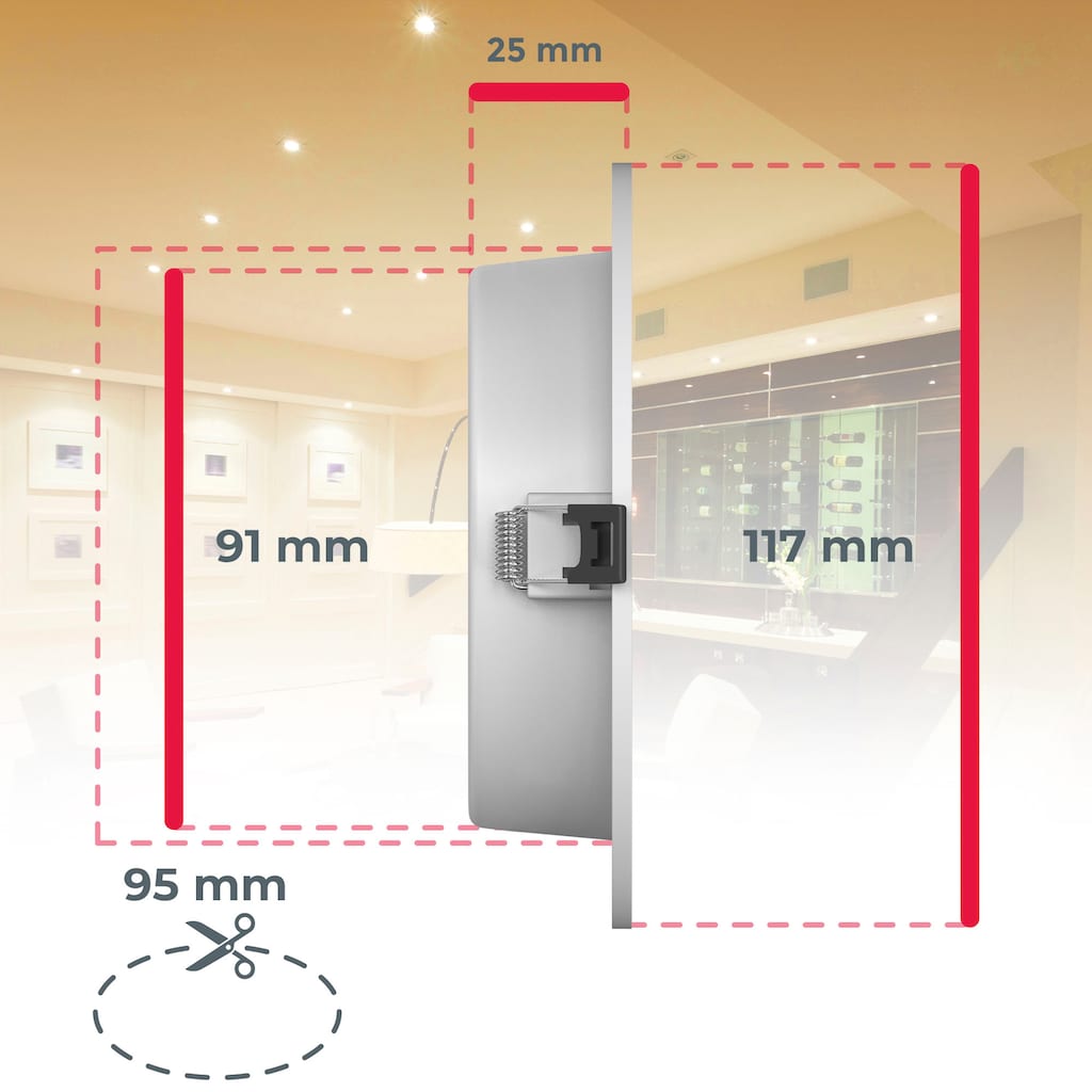 B.K.Licht LED Bad-Einbauleuchte, 6er-Set, Schutzart IP44,  Ø 11,7 cm, inkl. LED Leuchtmittel