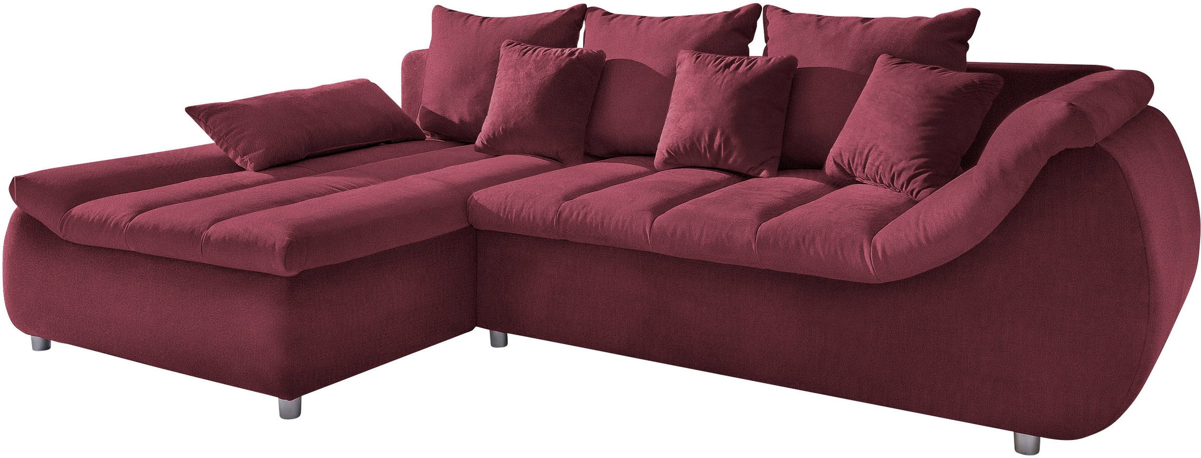 INOSIGN Ecksofa »Imola elegant und bequem, aktuelle Steppung im Sitz, L-Form«, wahlweise mit Bettfunktion