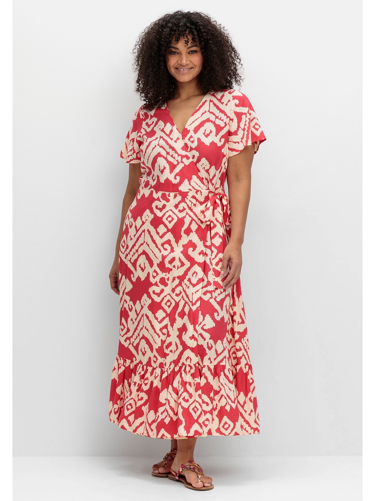 sheego by Joe Browns Maxikleid »Große Größen«, in Wickeloptik, mit Grafikprint