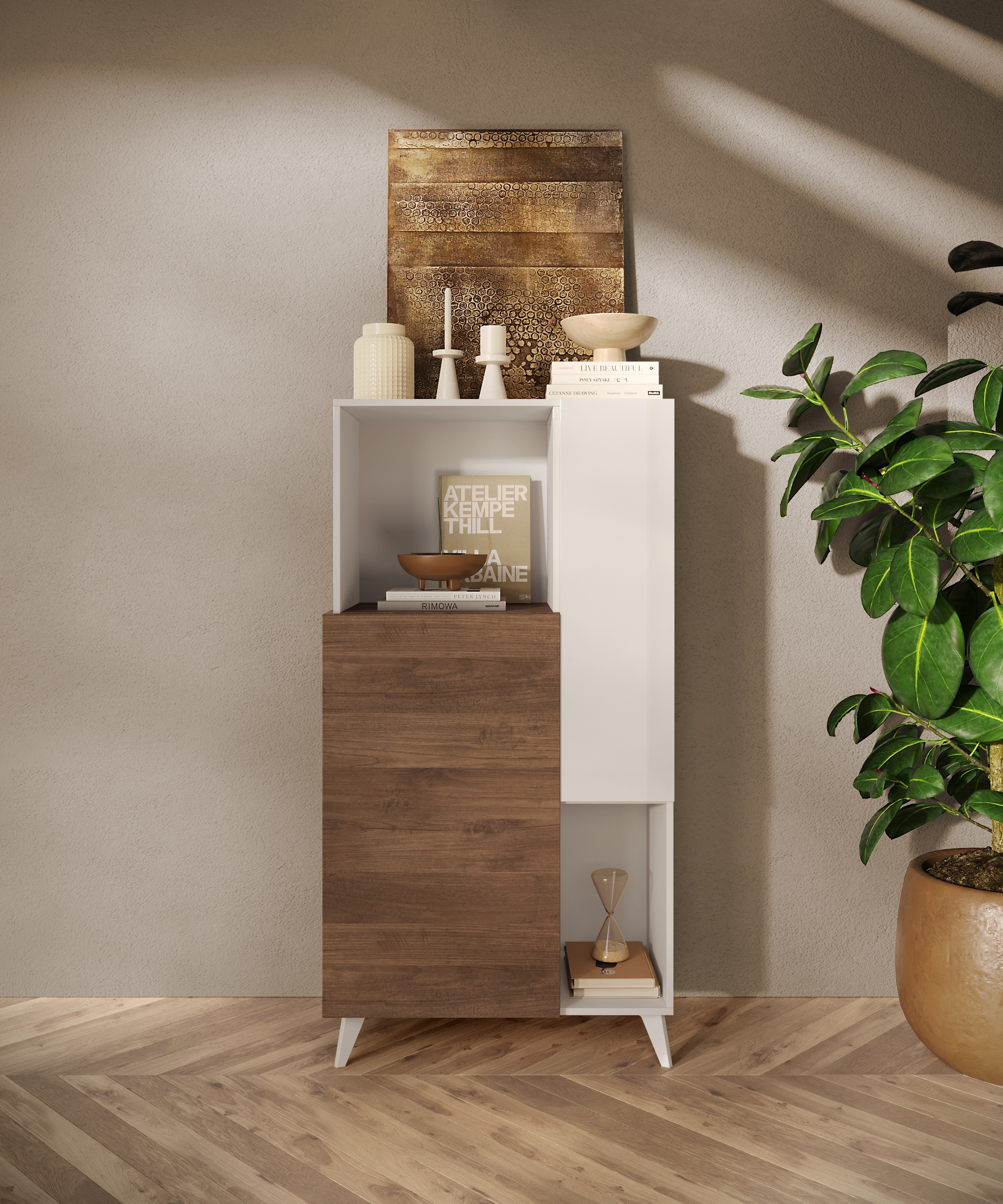 INOSIGN Highboard »Monaco Höhe 154 cm, Kommode mit 2 Türen«, Soft/Self Closing