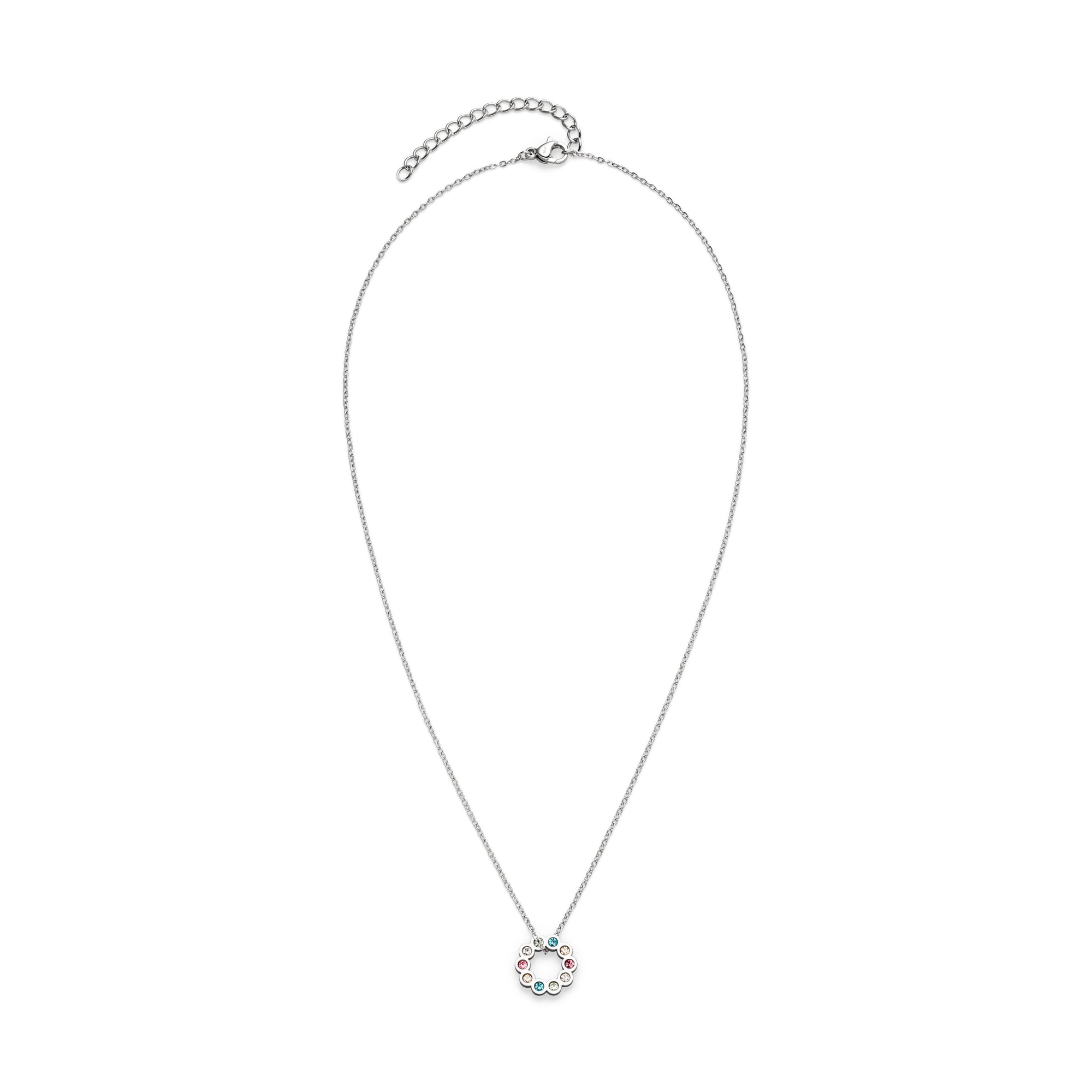 Tamaris Kette mit Anhänger »Schmuck Geschenk Edelstahl Halskette Colorful Circles« mit Zirkonia (synth.)