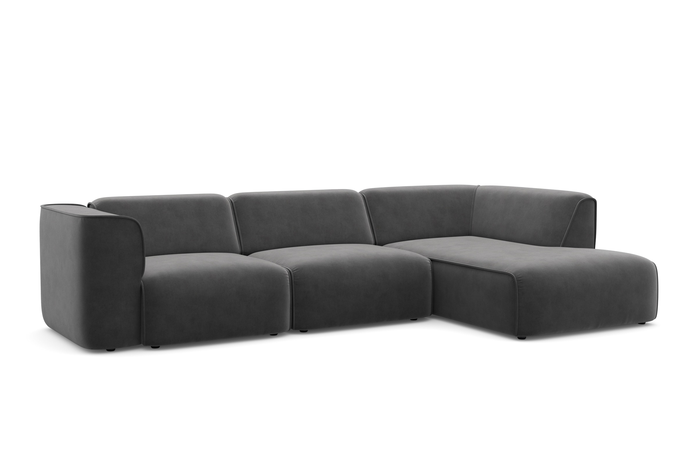 Ecksofa OTTO HOME "Merid L-Form, B: 295 cm - OTTO. Verlässliche Qualität.", grau (anthrazit), B:295cm H:70cm T:162cm, Struktur fein (100% Polyester);Samtoptik (100% Polyester);Samtcord (92% Polyester, 8% Polyamid), Sofas, Ecksofa, jederzeit durch Module e 6