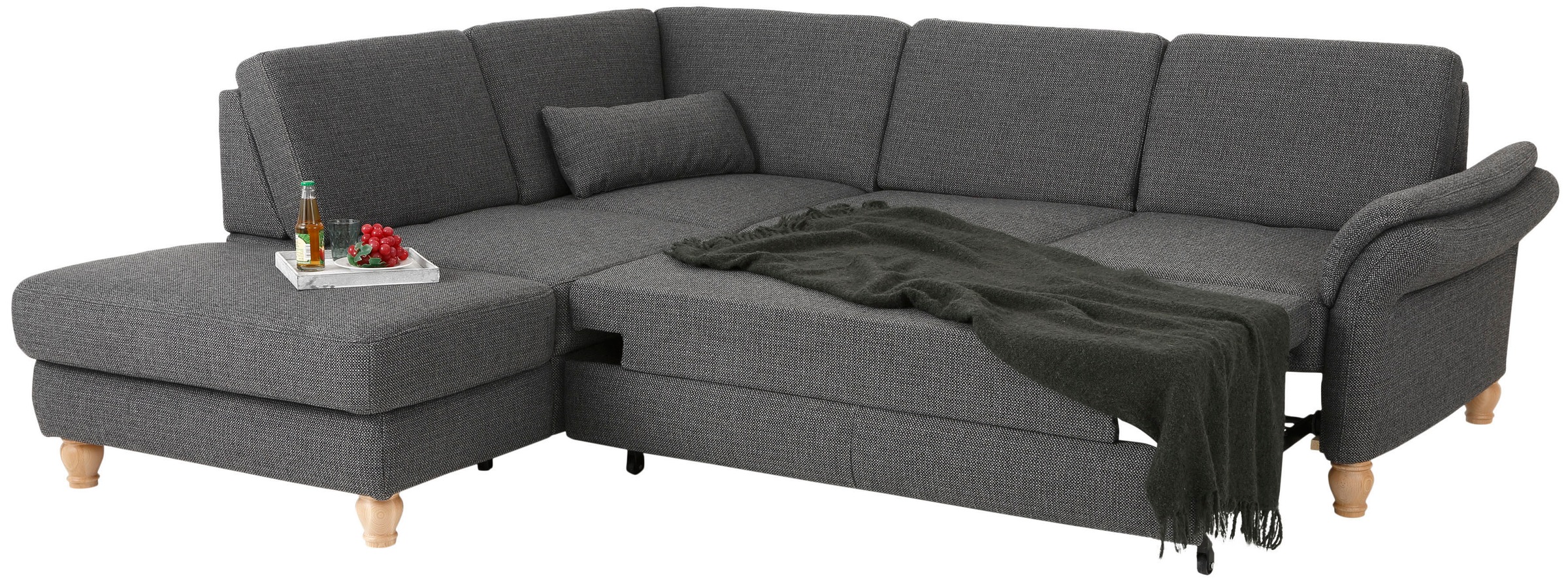 Home affaire Ecksofa »Palace L-Form«, incl. Sitztiefenverstellung, wahlweise mit Bettfunktion und Stauraum