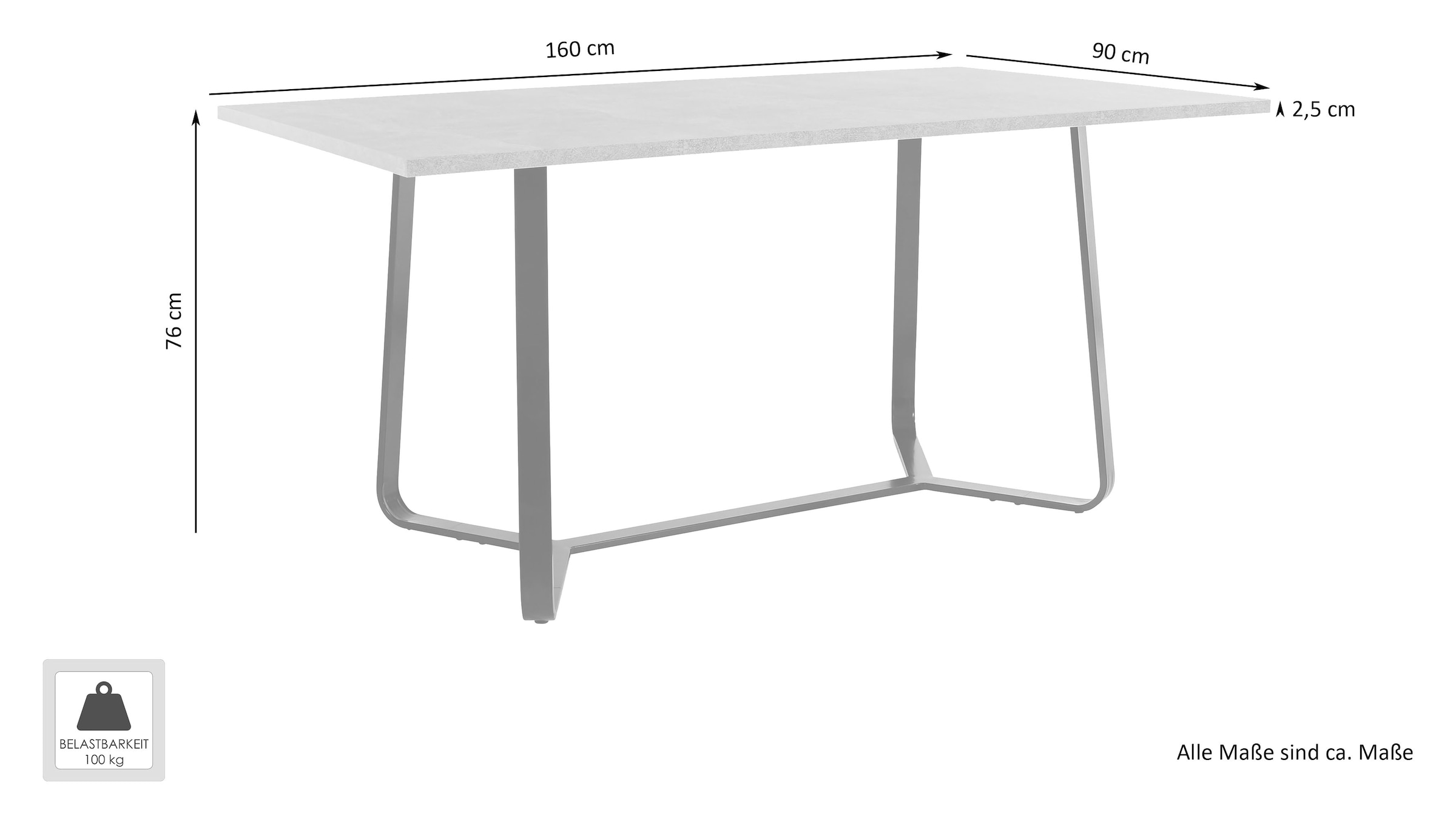 byLIVING Esstisch »Talea«, (1 St.), modernes Design, 140cm und 160cm, Artisan Eiche, Old Style Wood, Beton