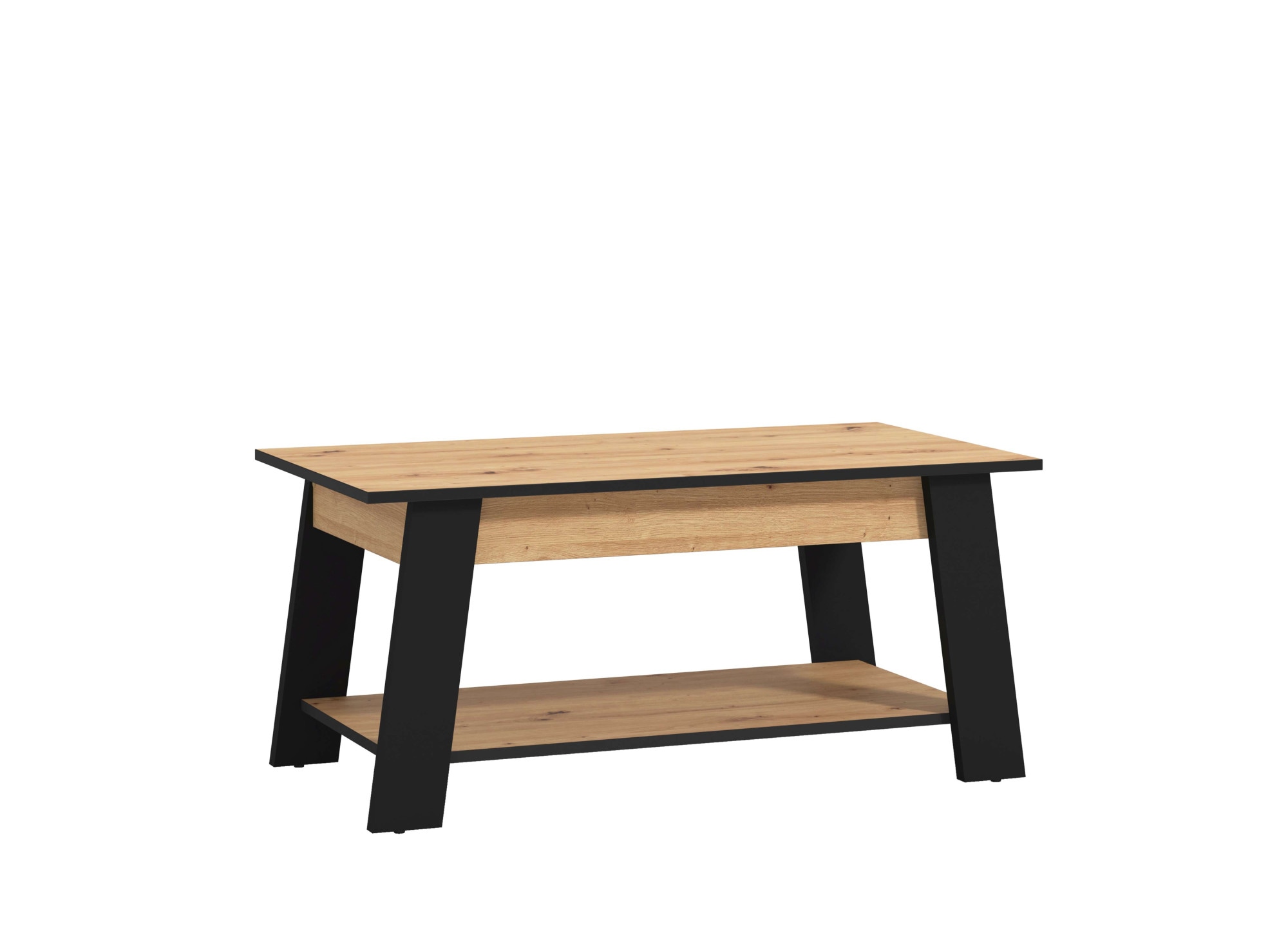 Home affaire Couchtisch »Piave Kaffeetisch, 101 cm, in trendigen Farben, modern«, mit Ablage, rechteckig, Artisan Eiche, ideal für kleine Räume