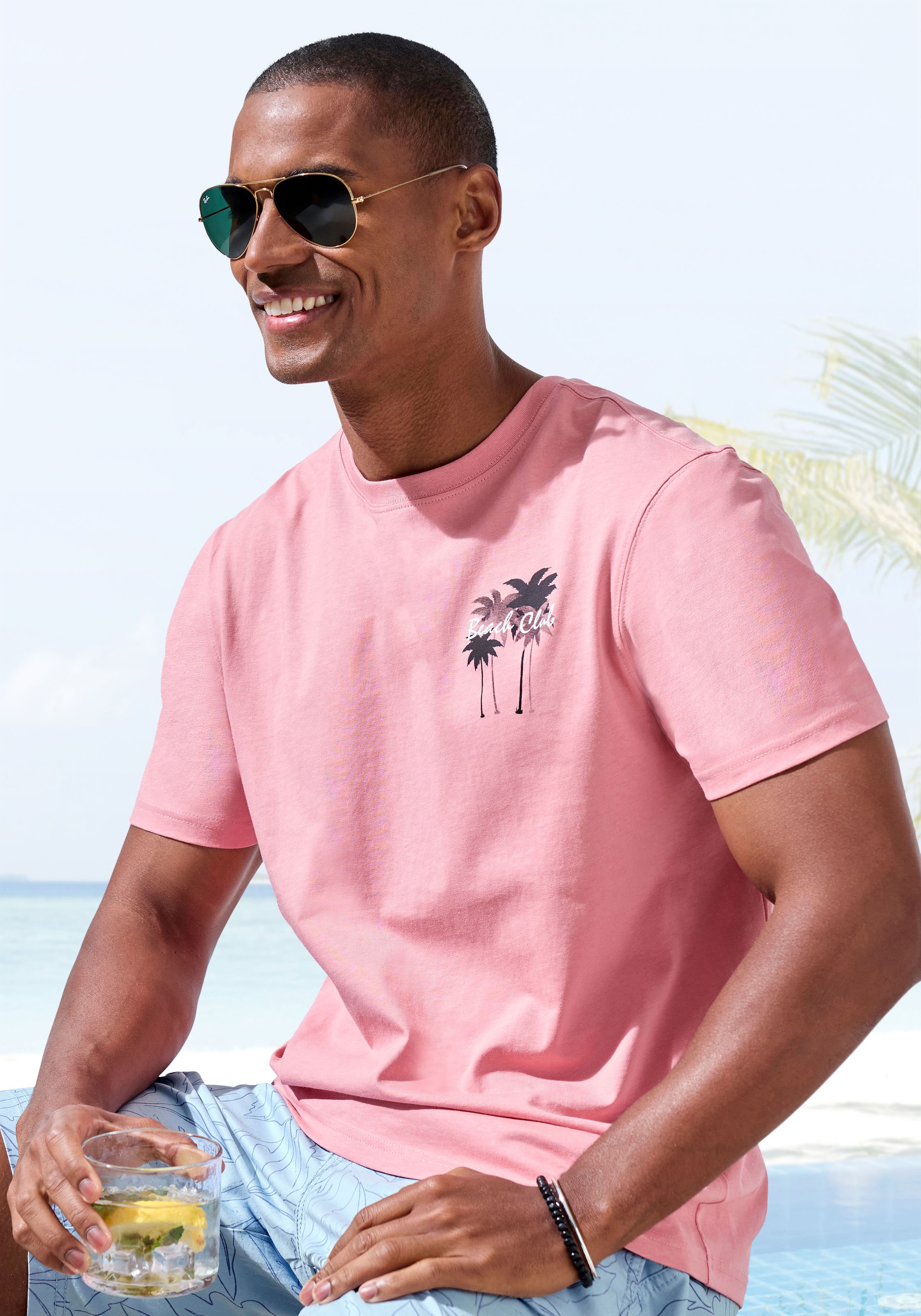 Beachtime T-Shirt "mit großem Rückenprint", Regular-Fit, mit Print vorn und günstig online kaufen