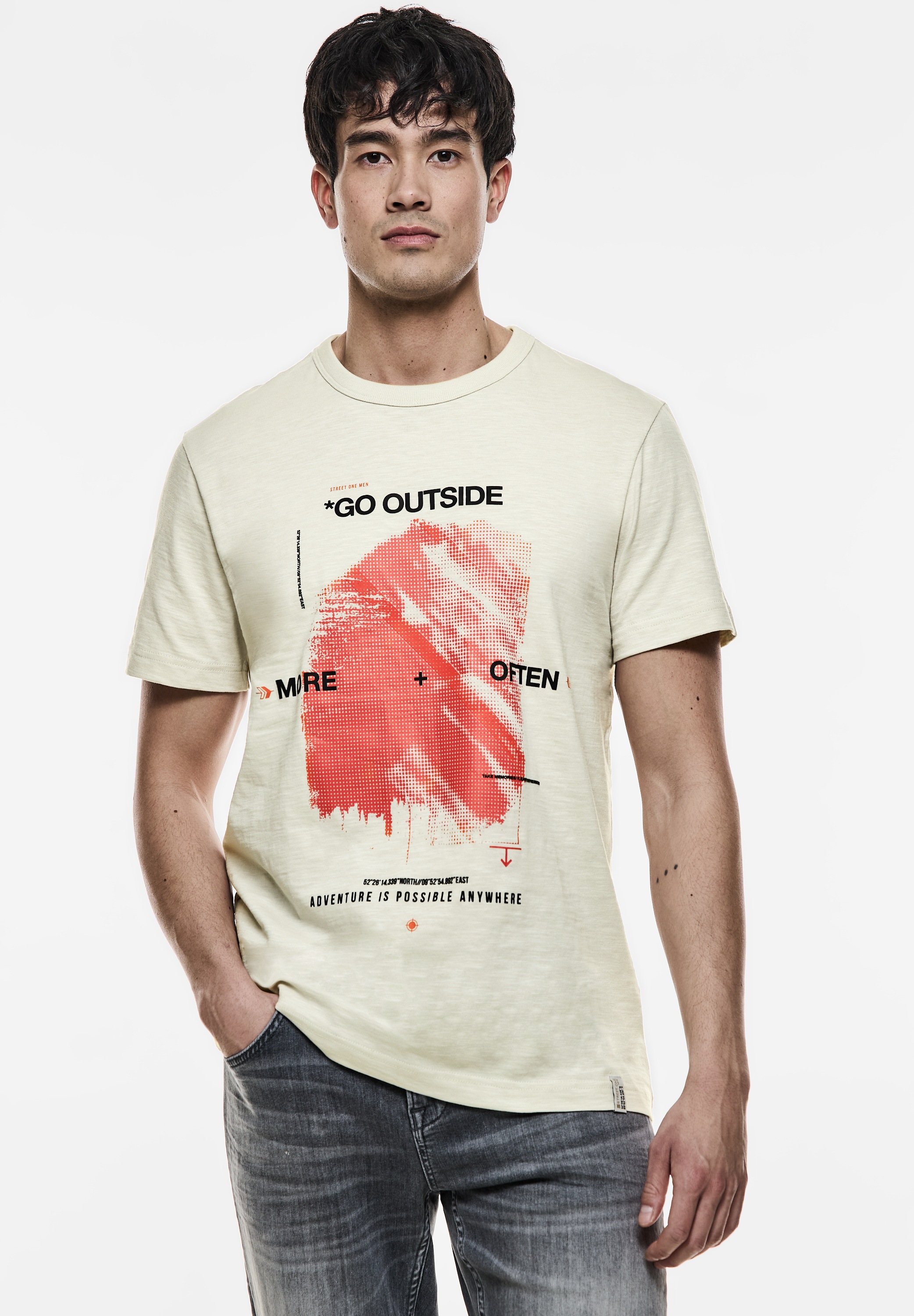 STREET ONE MEN T-Shirt, aus reiner Baumwolle