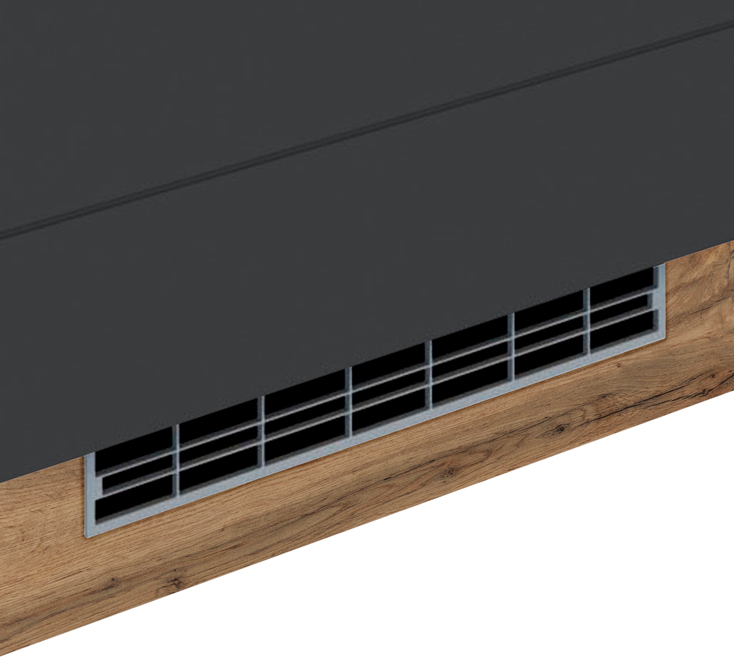 KOCHSTATION Kühlumbauschrank »KS-Luhe«, 60 cm breit, hochwertige MDF-Fronten mit waagerechter Lisene