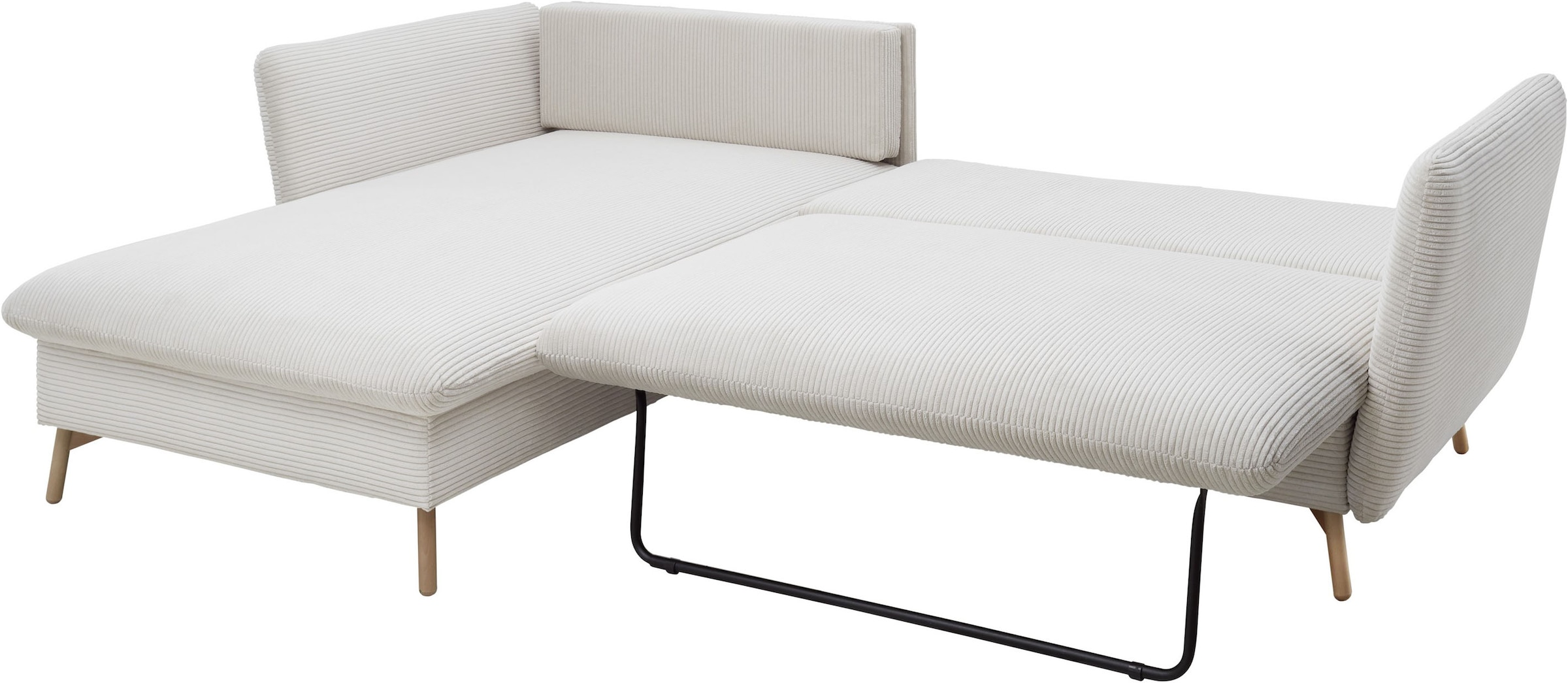andas Ecksofa »MERLE, 258 cm, L-Form, traumhafter Cord,«, mit Bettfunktion und Bettkasten, Liegefläche 224 x 139