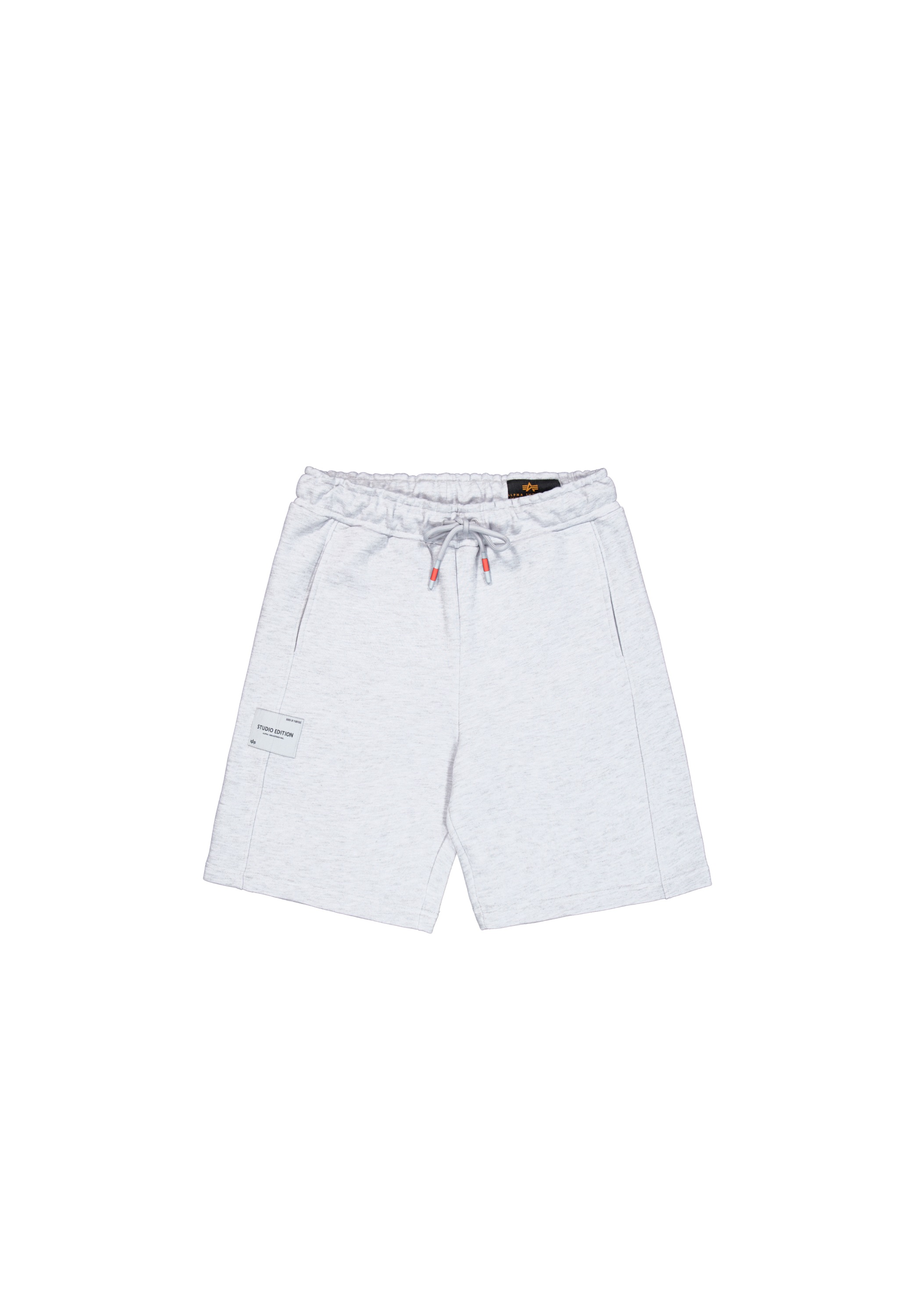 Shorts ALPHA INDUSTRIES "Studio Edition Shorts", Herren, Gr. S, Normalgrößen, grau (pastel grau melange), Obermaterial: 80% Baumwolle, 20% Polyester, Hosen Shorts
