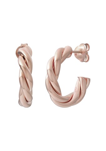 Paar Creolen »925 Sterling Silber rosé vergoldet twisted medium«