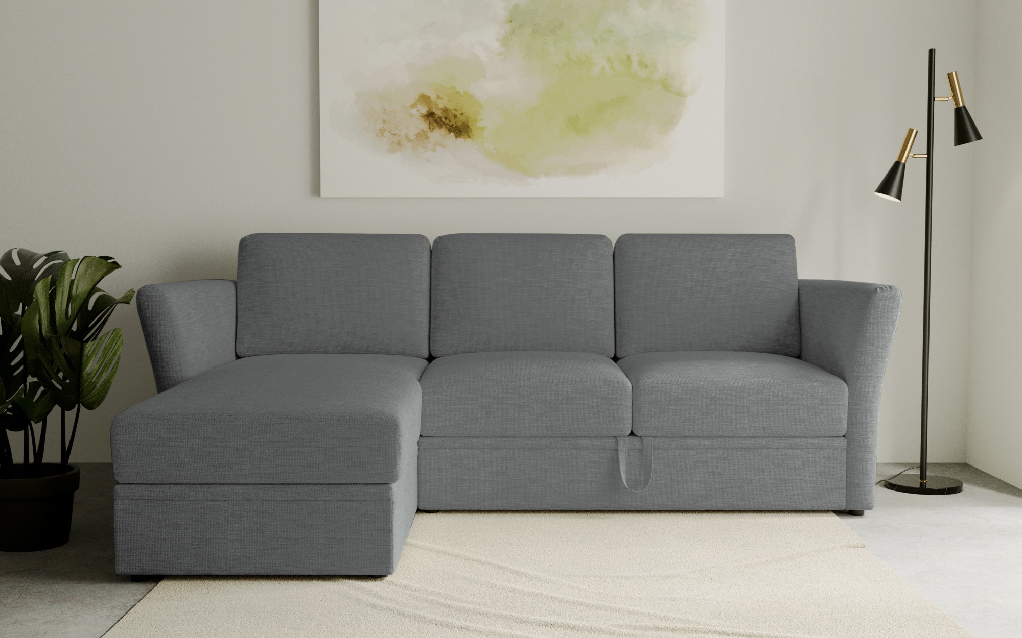 OTTO home Ecksofa "Lavars, L-Form, Schlafsofa" mit Bettfunktion und Stauraum, in zwei verschiedenen Bezugsqualitäten