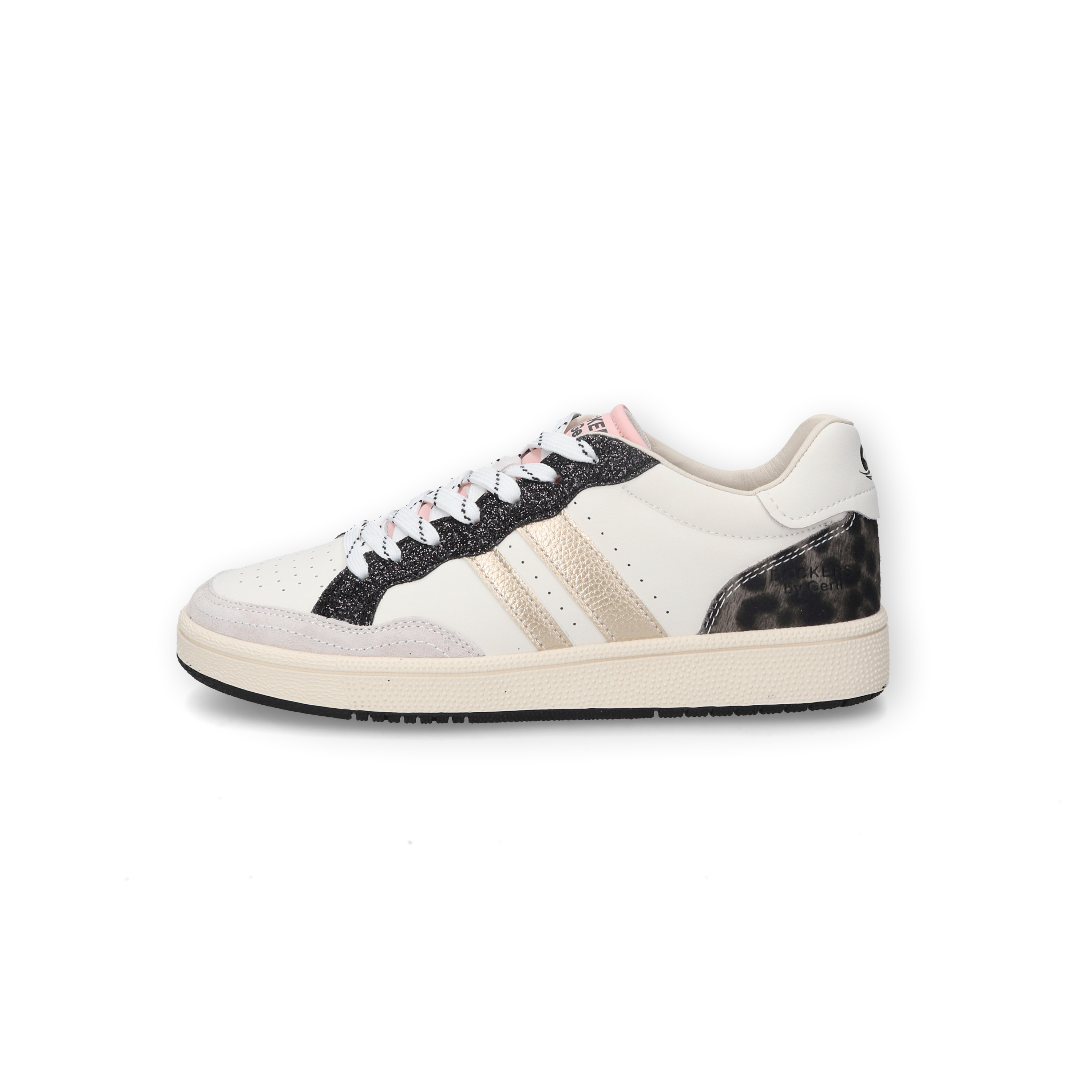 Dockers by Gerli Sneaker Schnürschuh, Retrosneaker mit Leo-Print an der Ferse